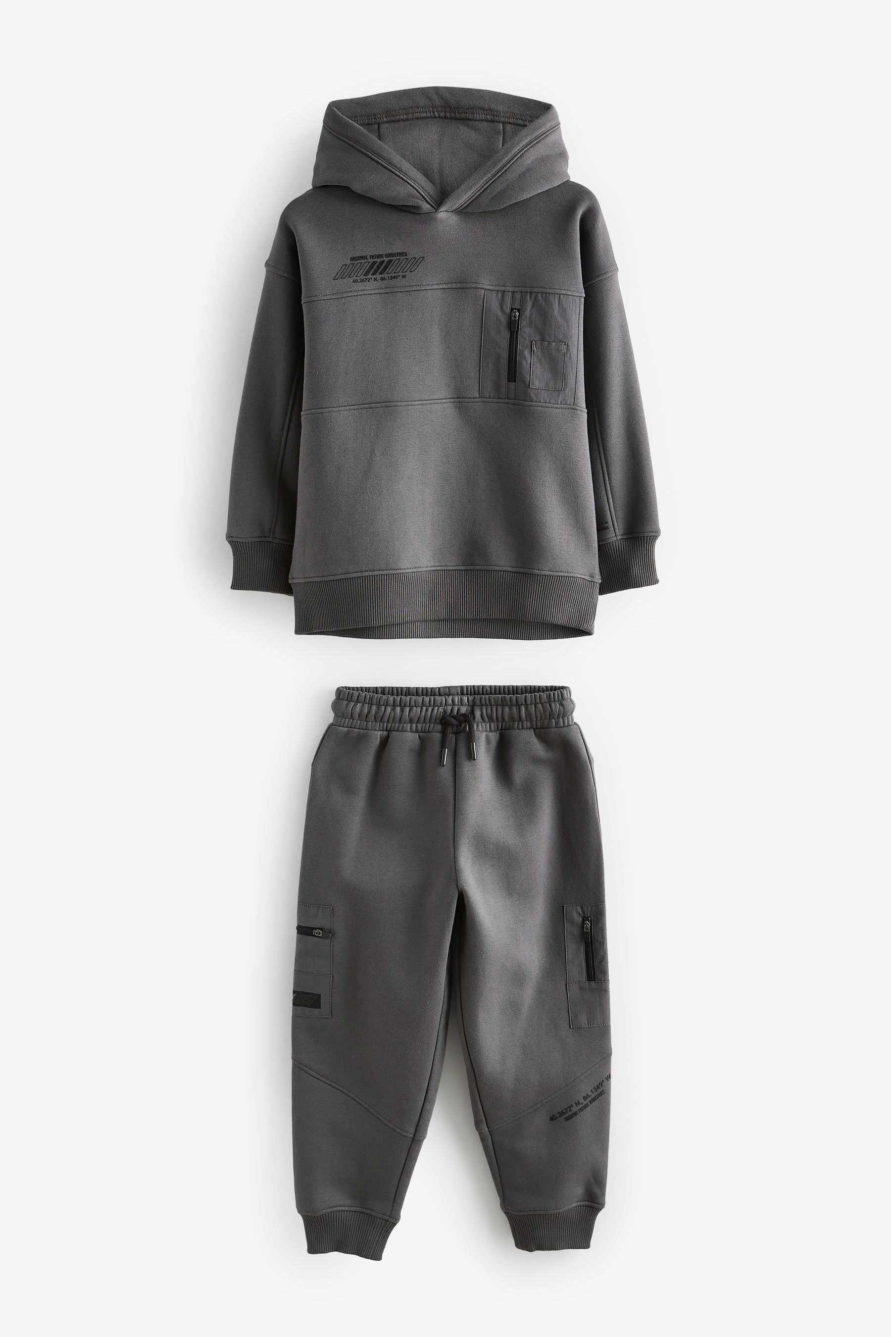 Charcoal Grey Utility Upspec Hoodie and Jogger Set (3-16yrs)