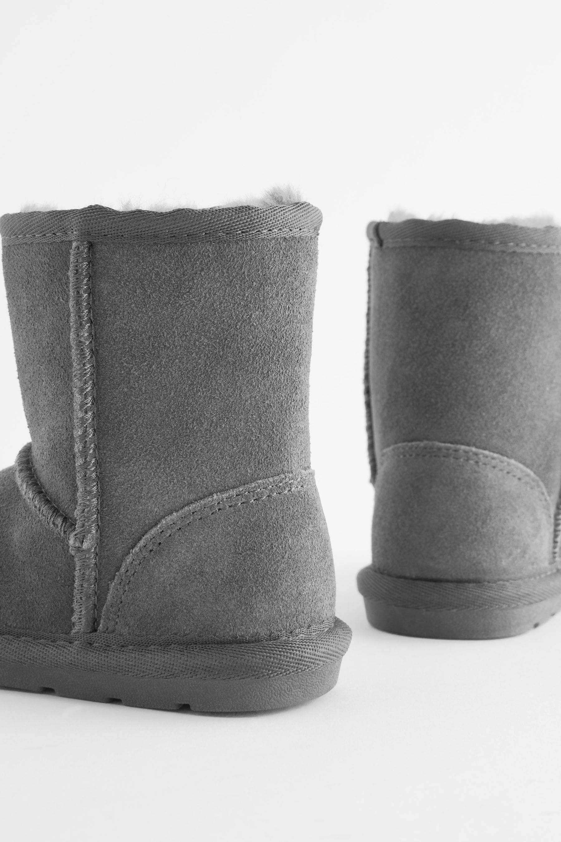 Grey Suede Warm Lined Boots