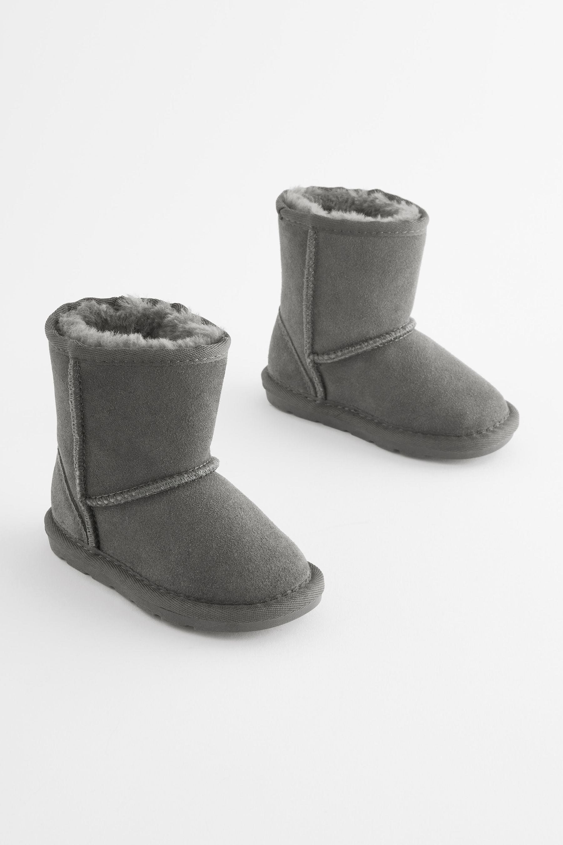 Grey Suede Warm Lined Boots