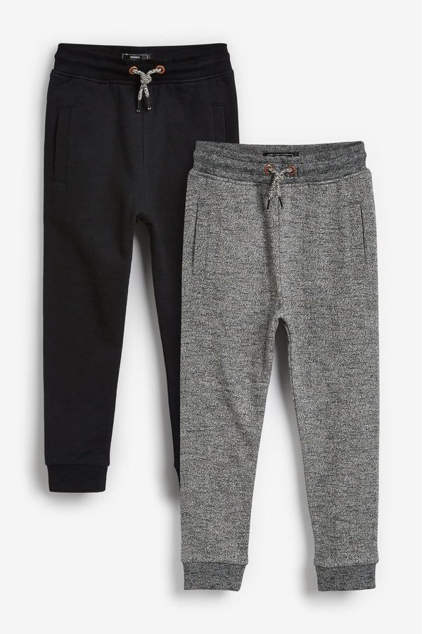 Black/Grey Cotton Rich 2 Pack Joggers (3-16yrs)