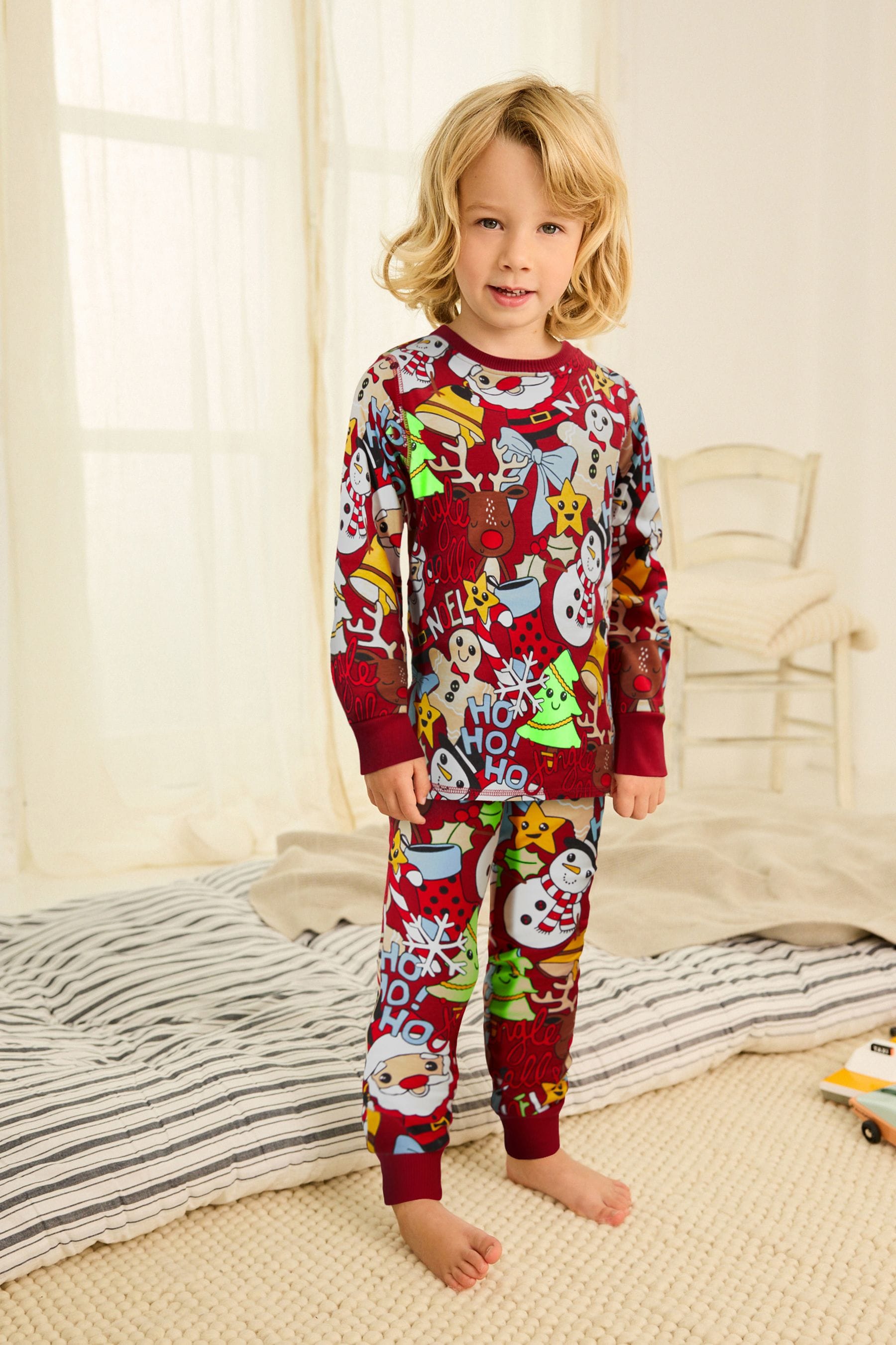 Red Character Christmas Printed Long Sleeve Snuggle Fit Pyjamas (9mths-16yrs)