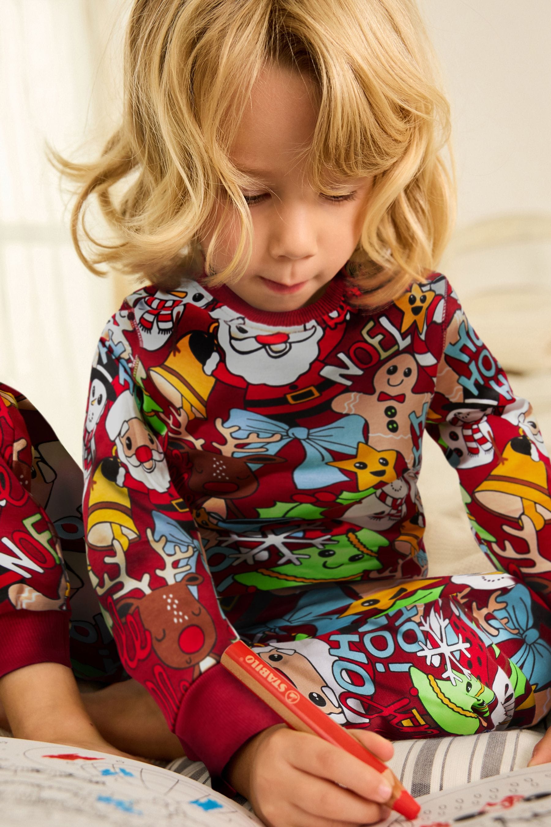 Red Character Christmas Printed Long Sleeve Snuggle Fit Pyjamas (9mths-16yrs)