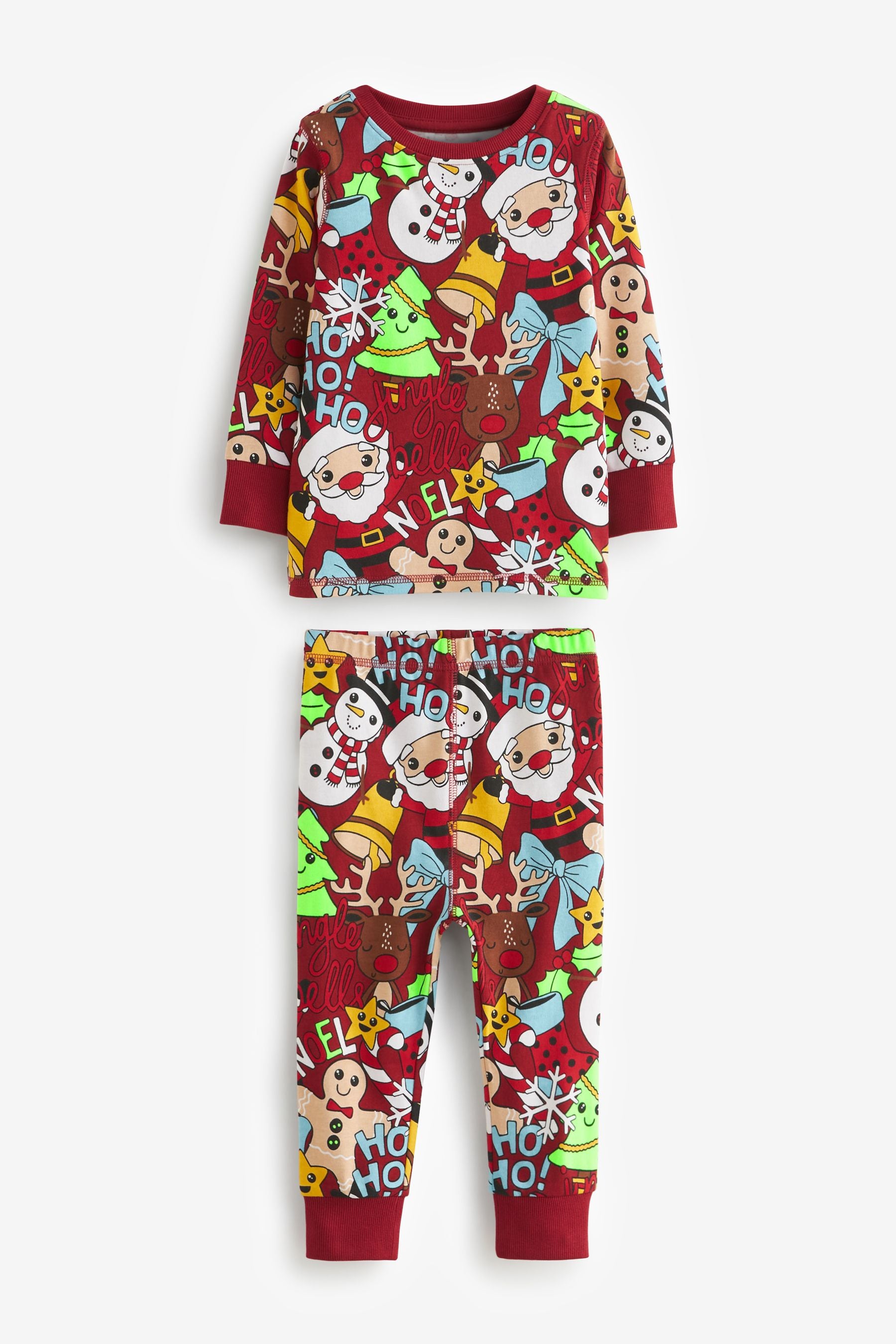 Red Character Christmas Printed Long Sleeve Snuggle Fit Pyjamas (9mths-16yrs)