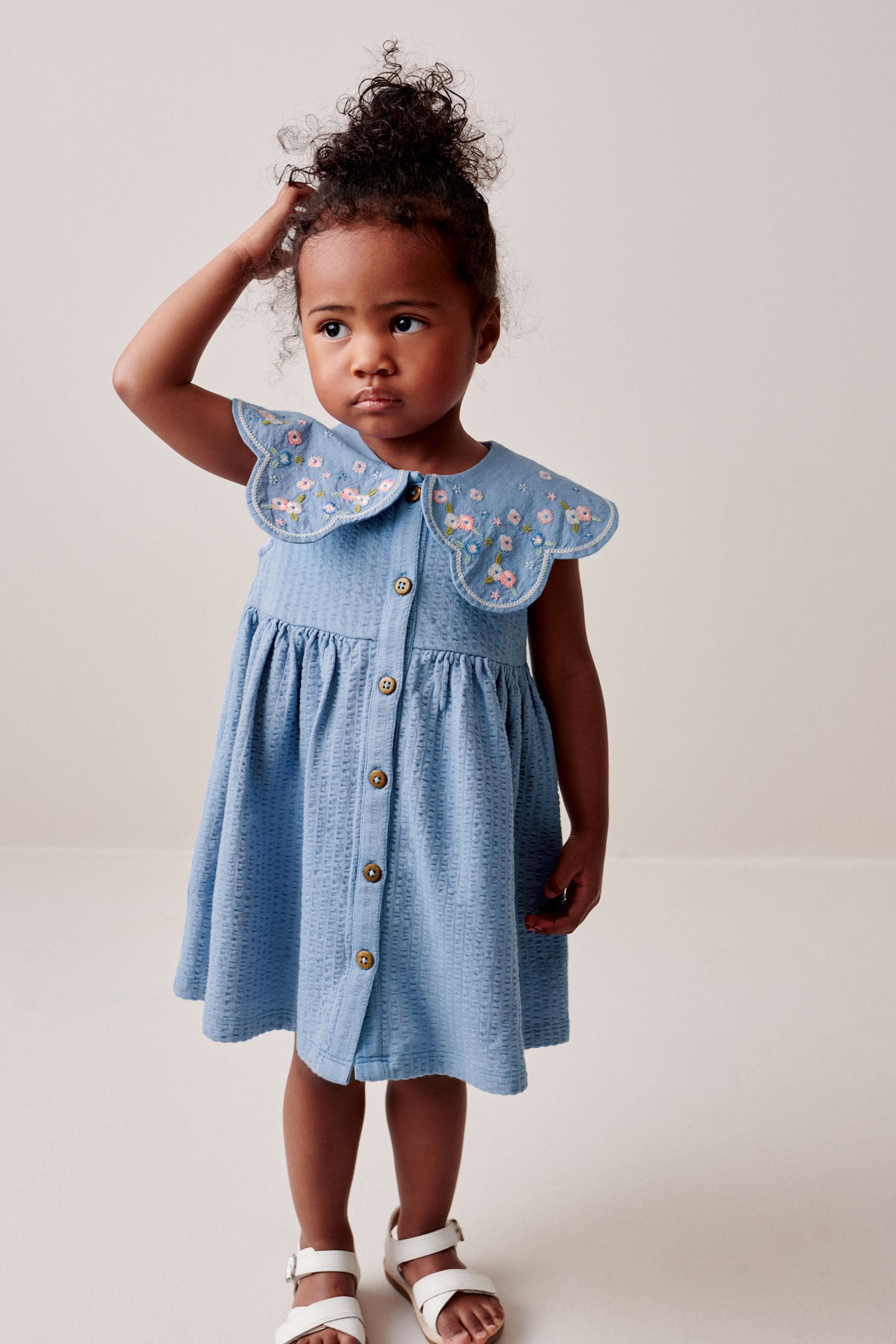 Blue Cotton Summer Dress (3mths-7yrs)