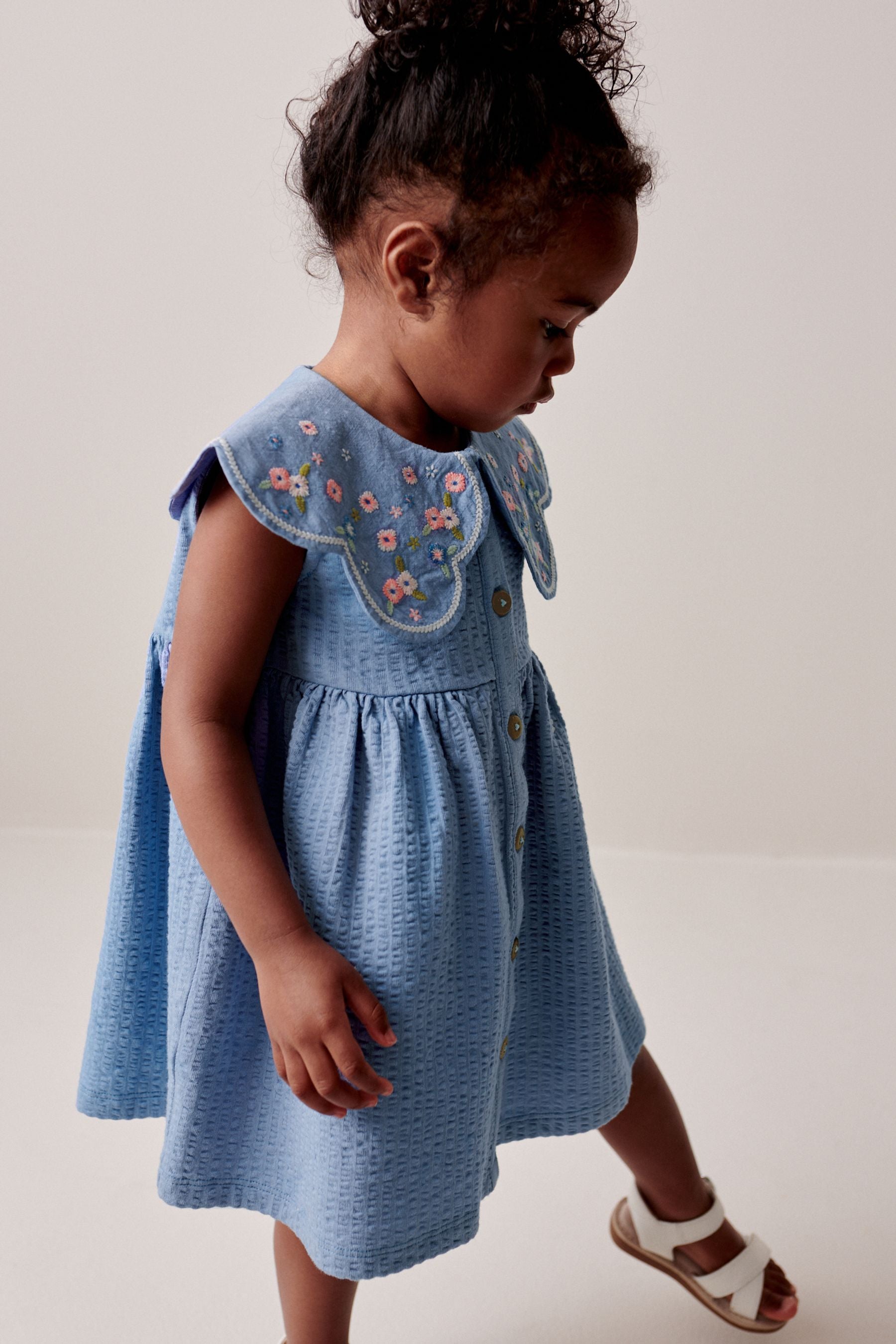 Blue Cotton Summer Dress (3mths-7yrs)