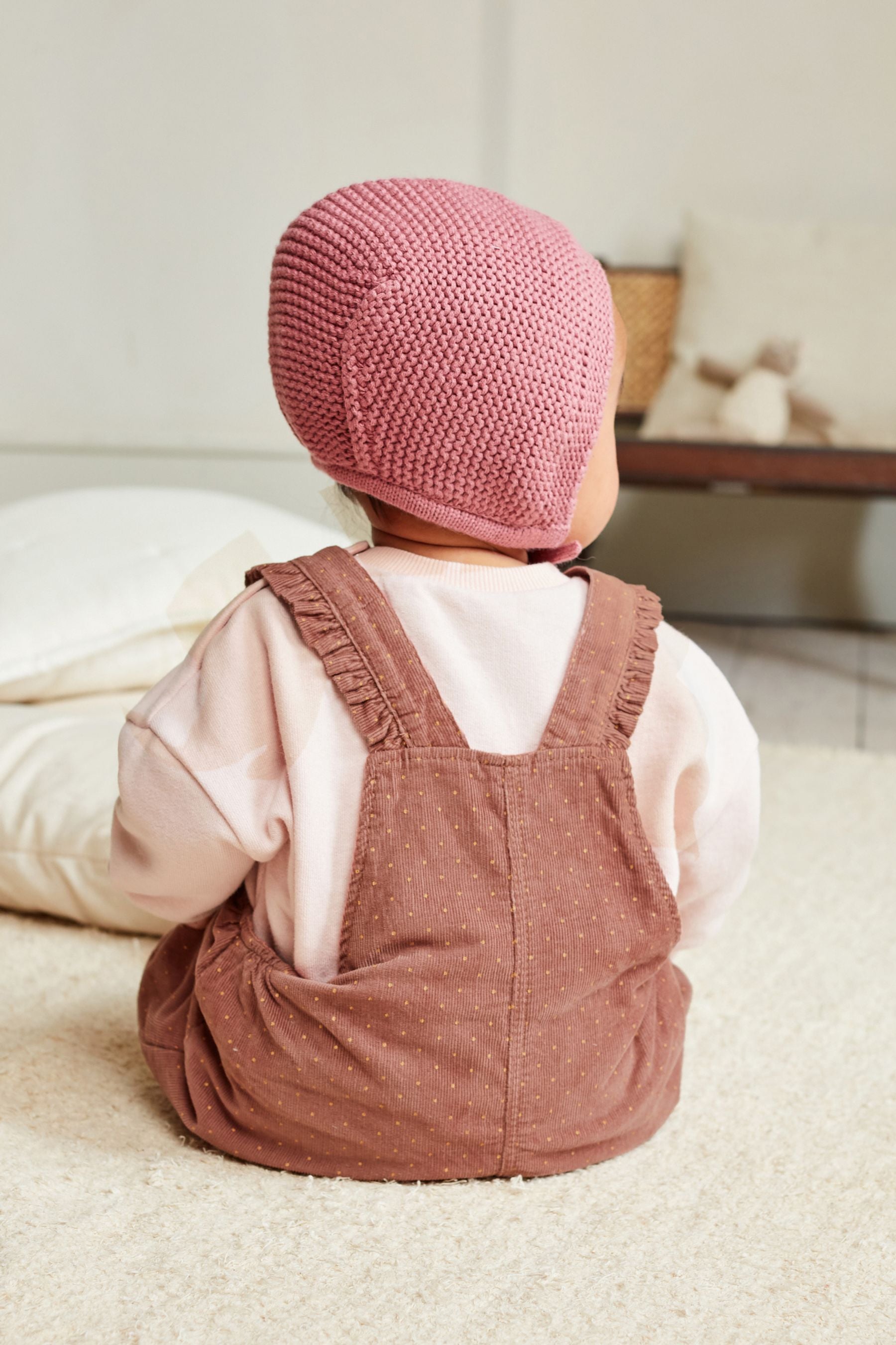 Rust Brown Polka Dot Baby Dungarees and Jumper Set (0mths-3yrs)