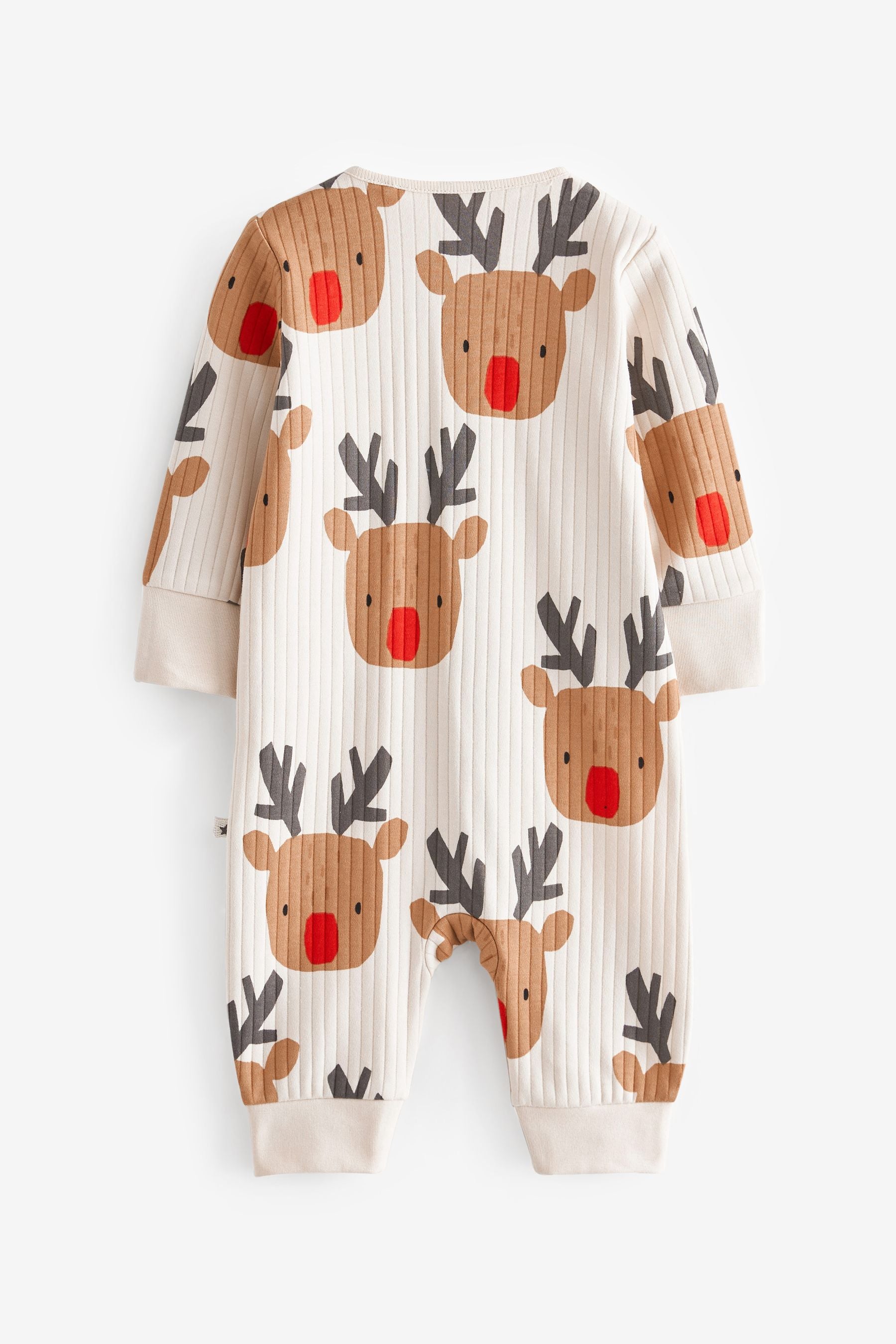 Cream Christmas Baby Footless Sleepsuit (0mths-3yrs)