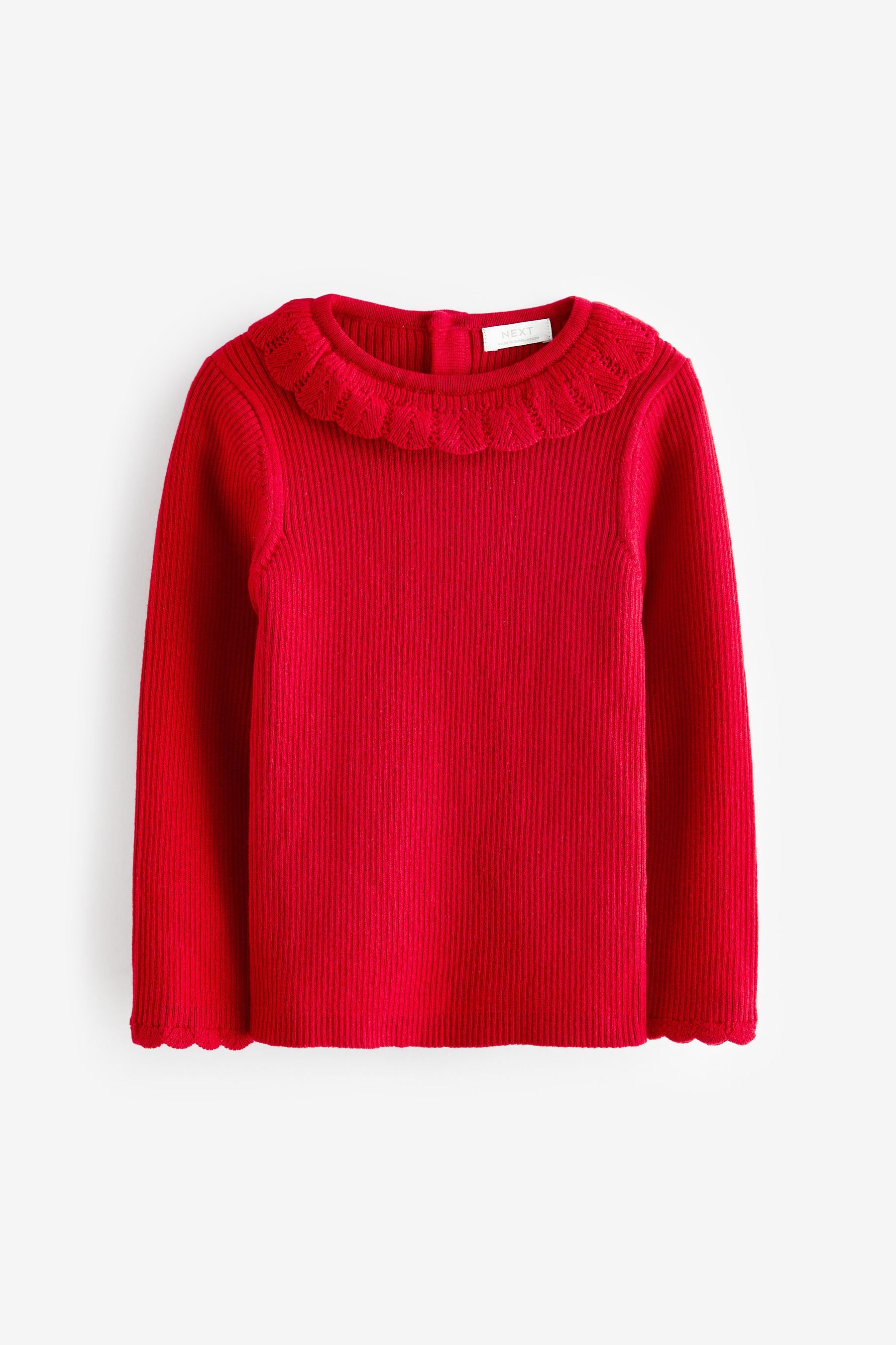 Red Frill Neck Jumper (3mths-7yrs)