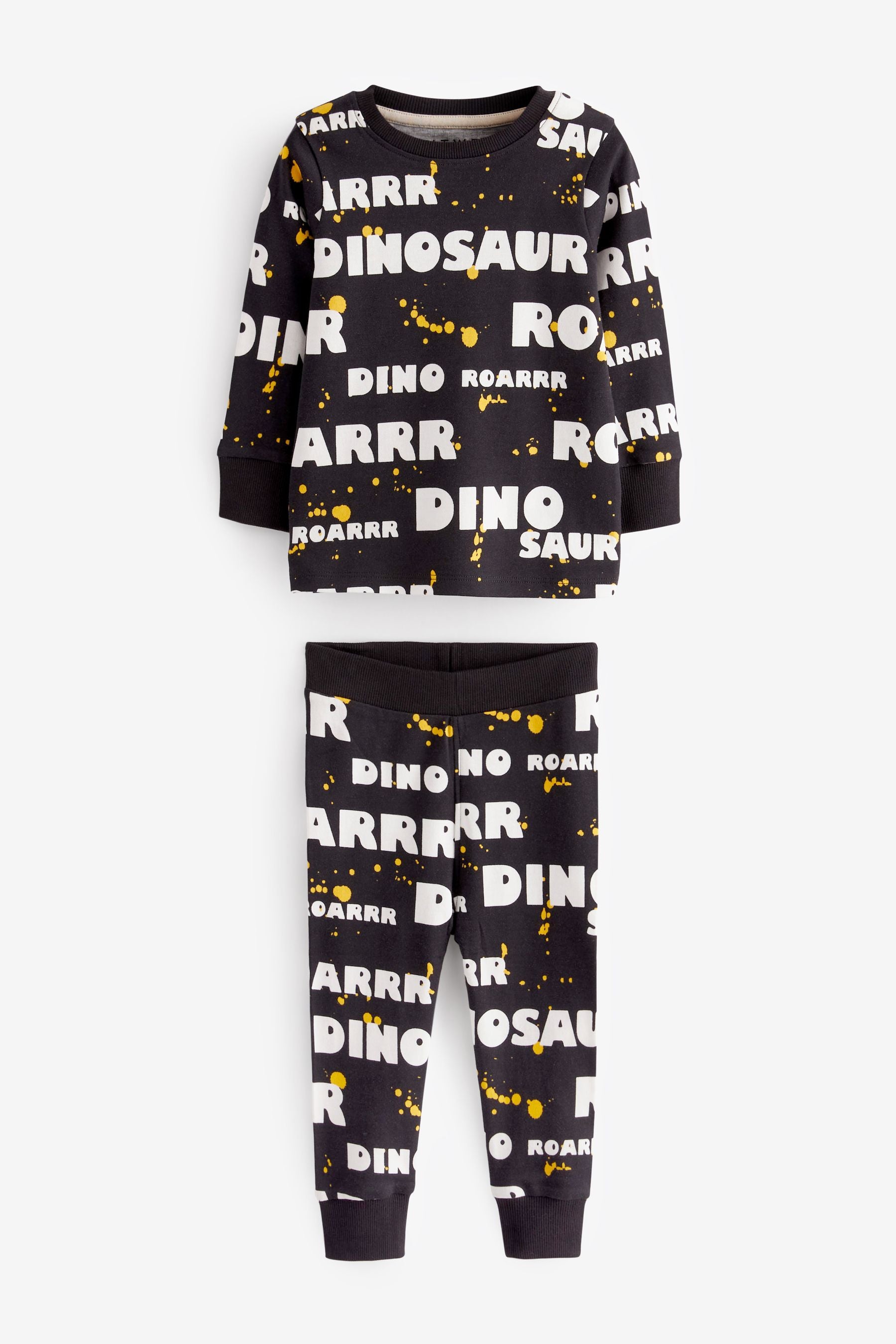 Black/Gold Dinosaur Long Sleeve 3 Pack Pyjamas Set (9mths-8yrs)