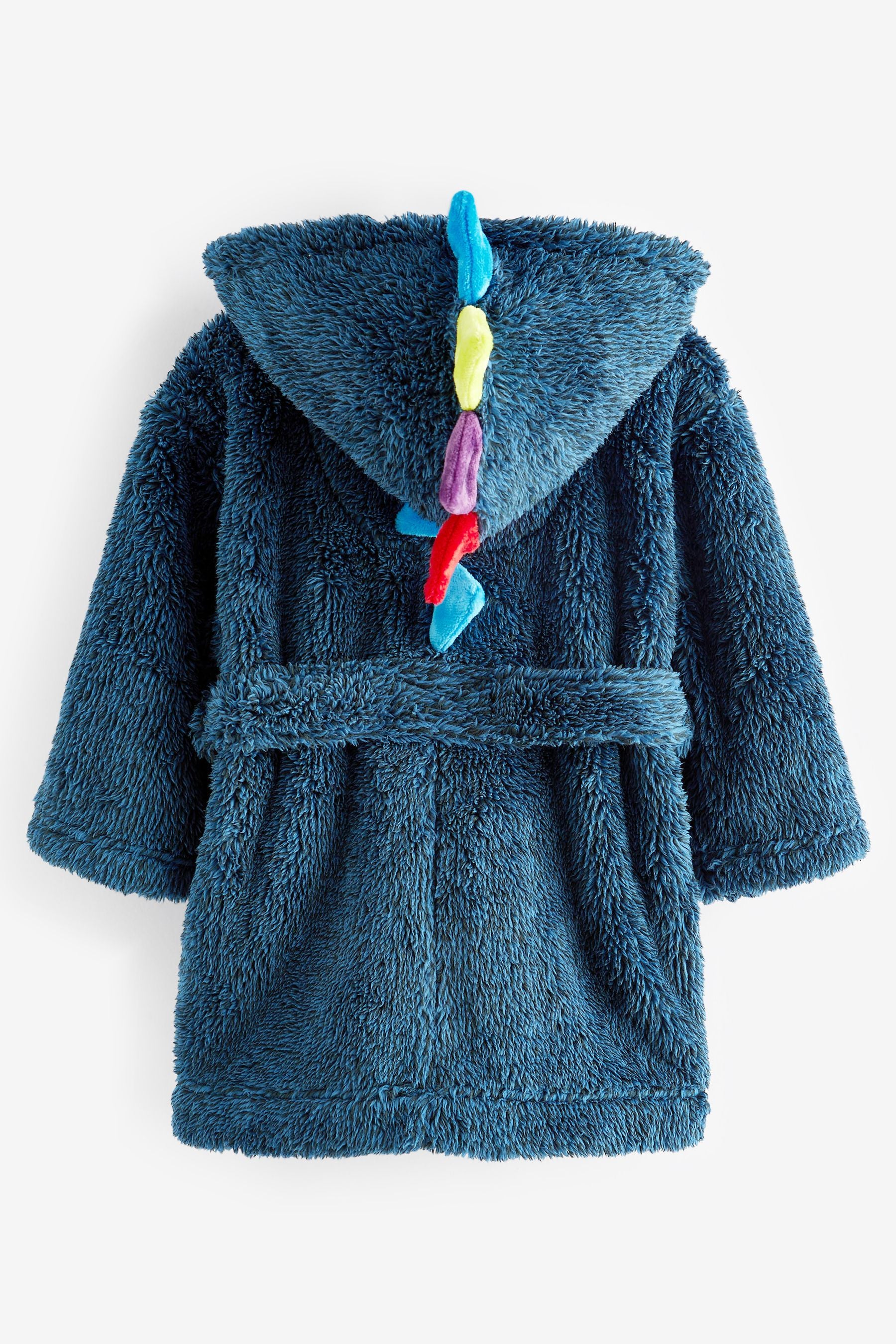 Navy Dinosaur Spike Fleece Dressing Gown (9mths-12yrs)