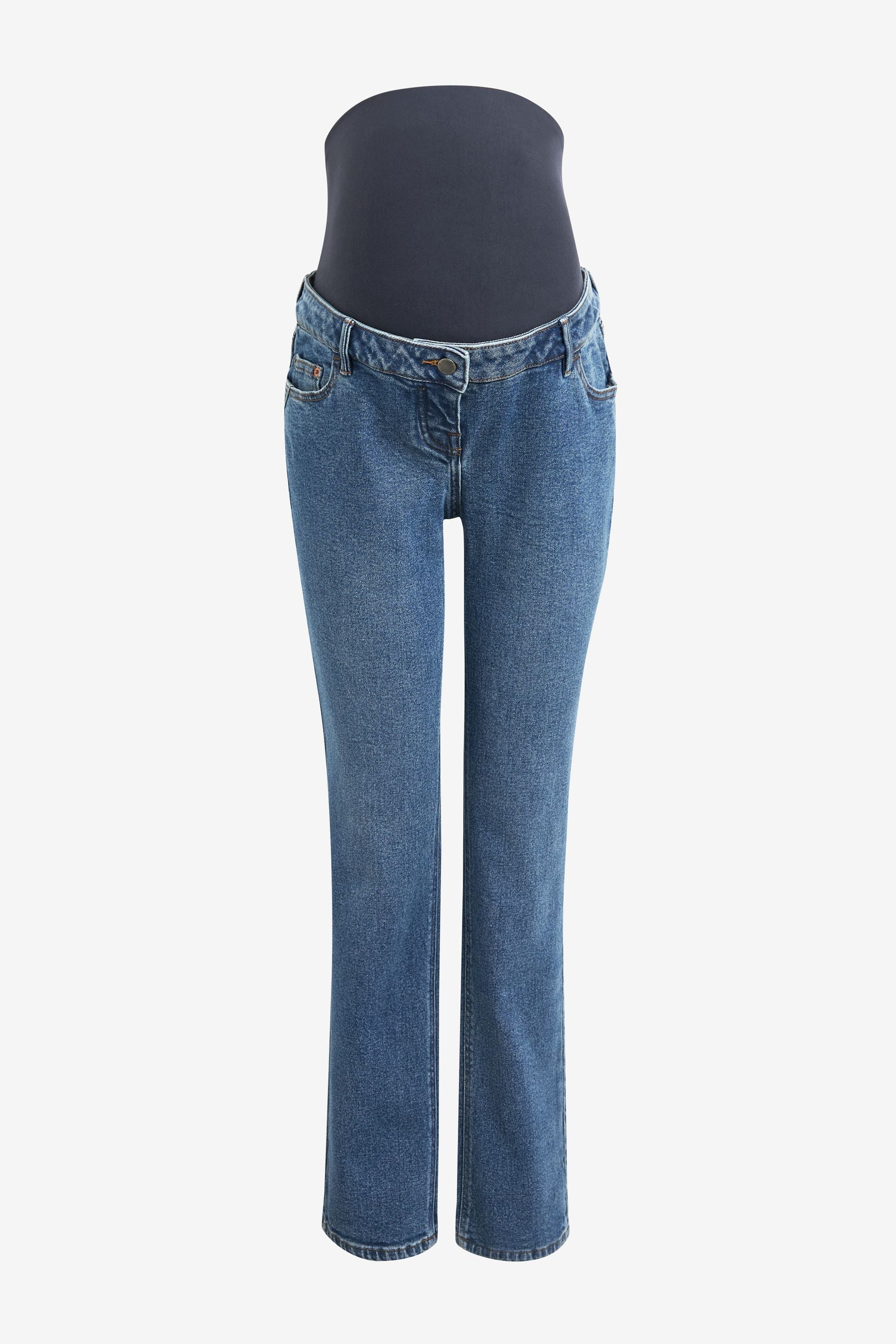 Dark Blue Maternity Straight Leg Jeans