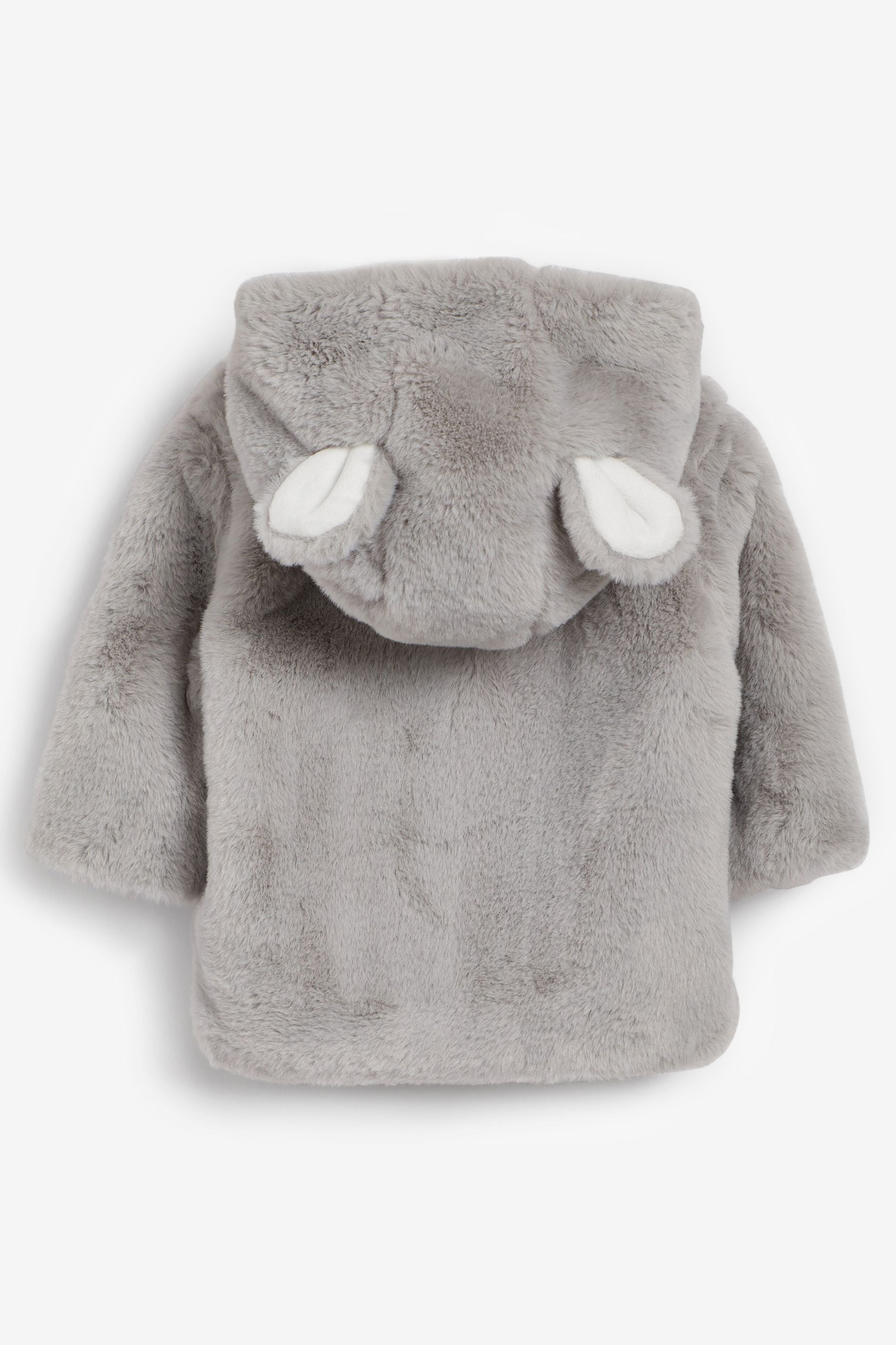 Grey Hooded Ears Cosy Button-Up Baby Jacket (0mths-2yrs)