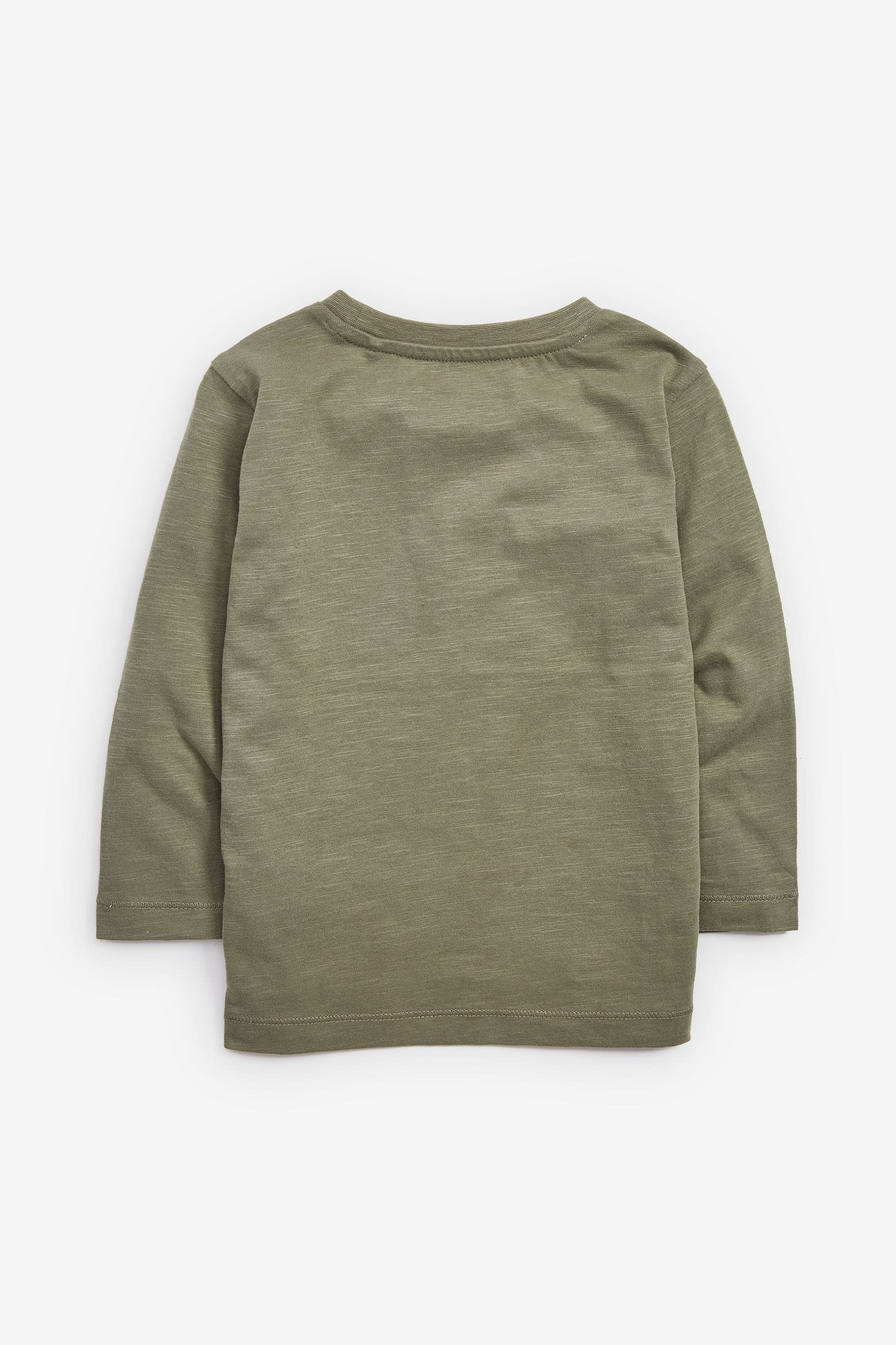 Khaki Green Long Sleeve Plain T-Shirt (3mths-7yrs)