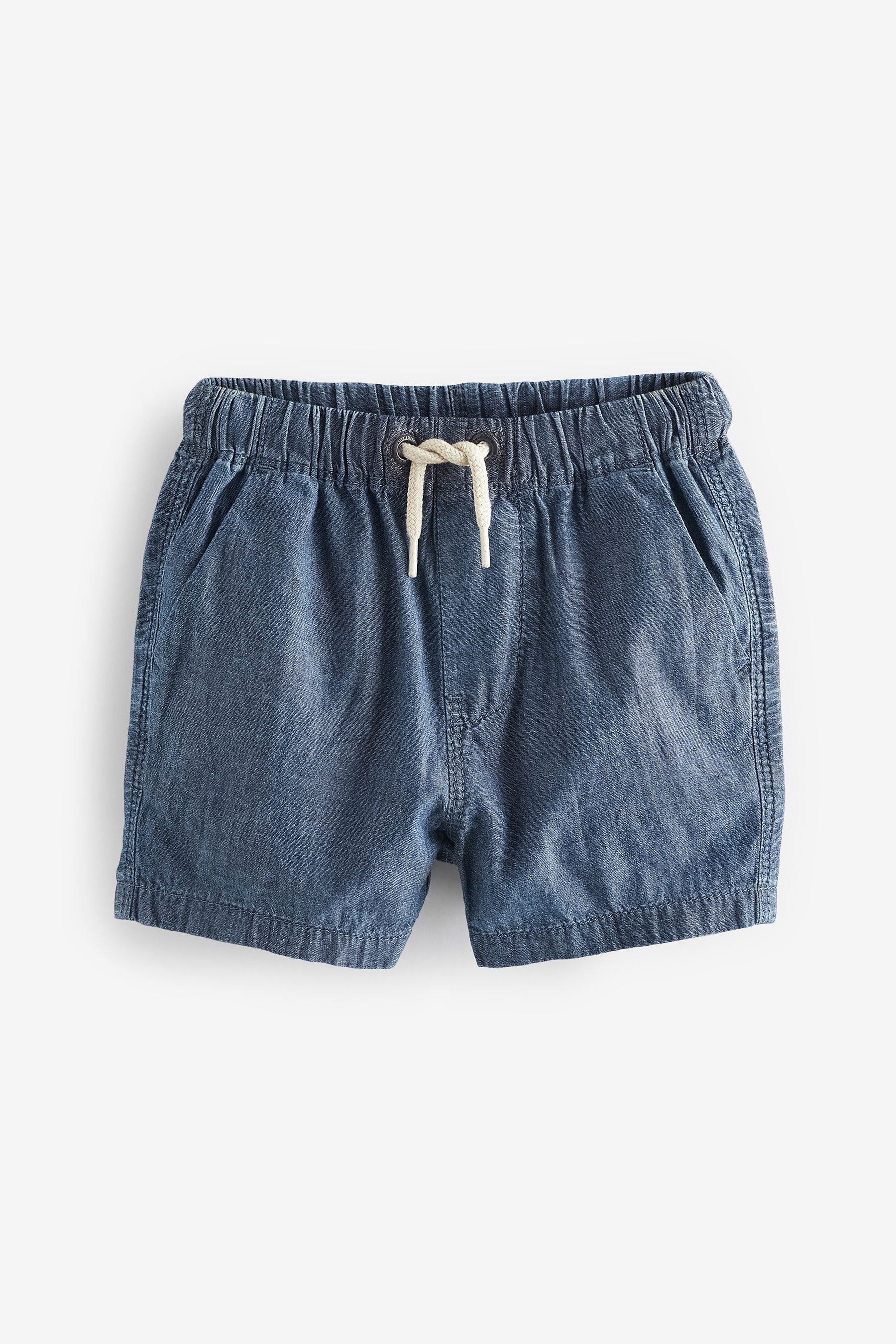 Navy/Tan/Chambray/Sage/Stone/White Pull On Shorts 5 Pack (3mths-7yrs)