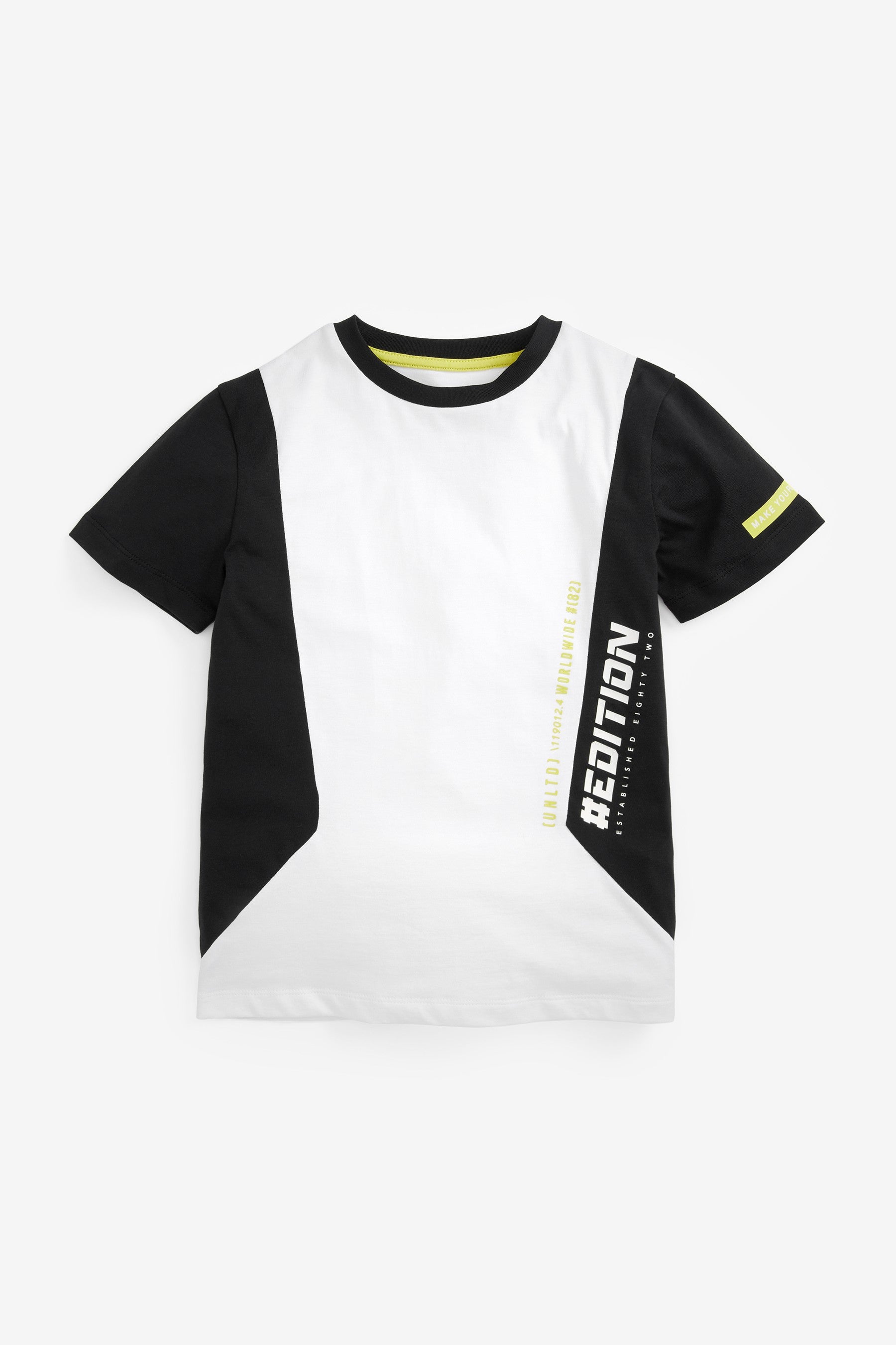 Black/White Colourblock T-Shirt (3-16yrs)