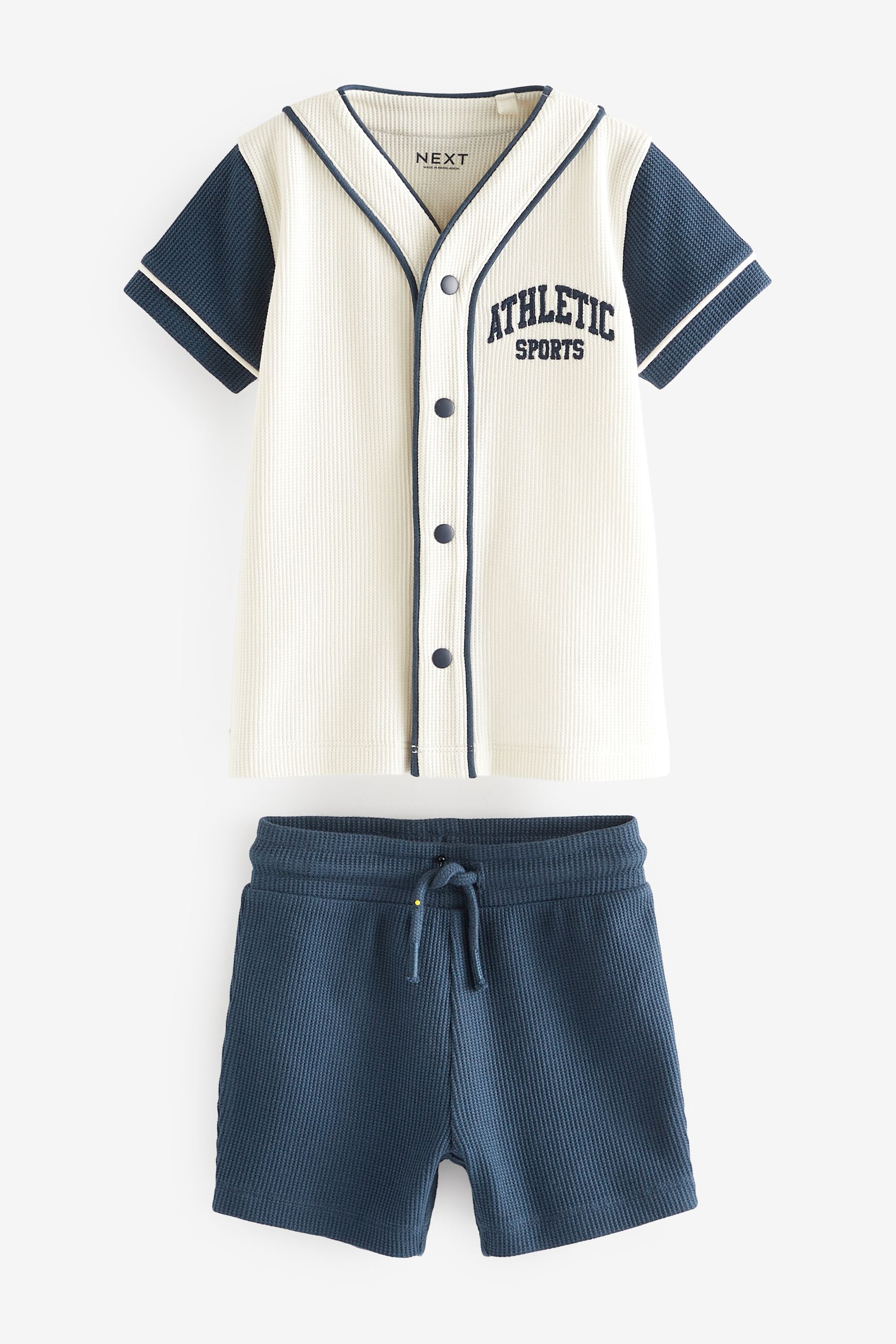 Navy Blue/White Baseball T-Shirt and Shorts Set (3mths-7yrs)