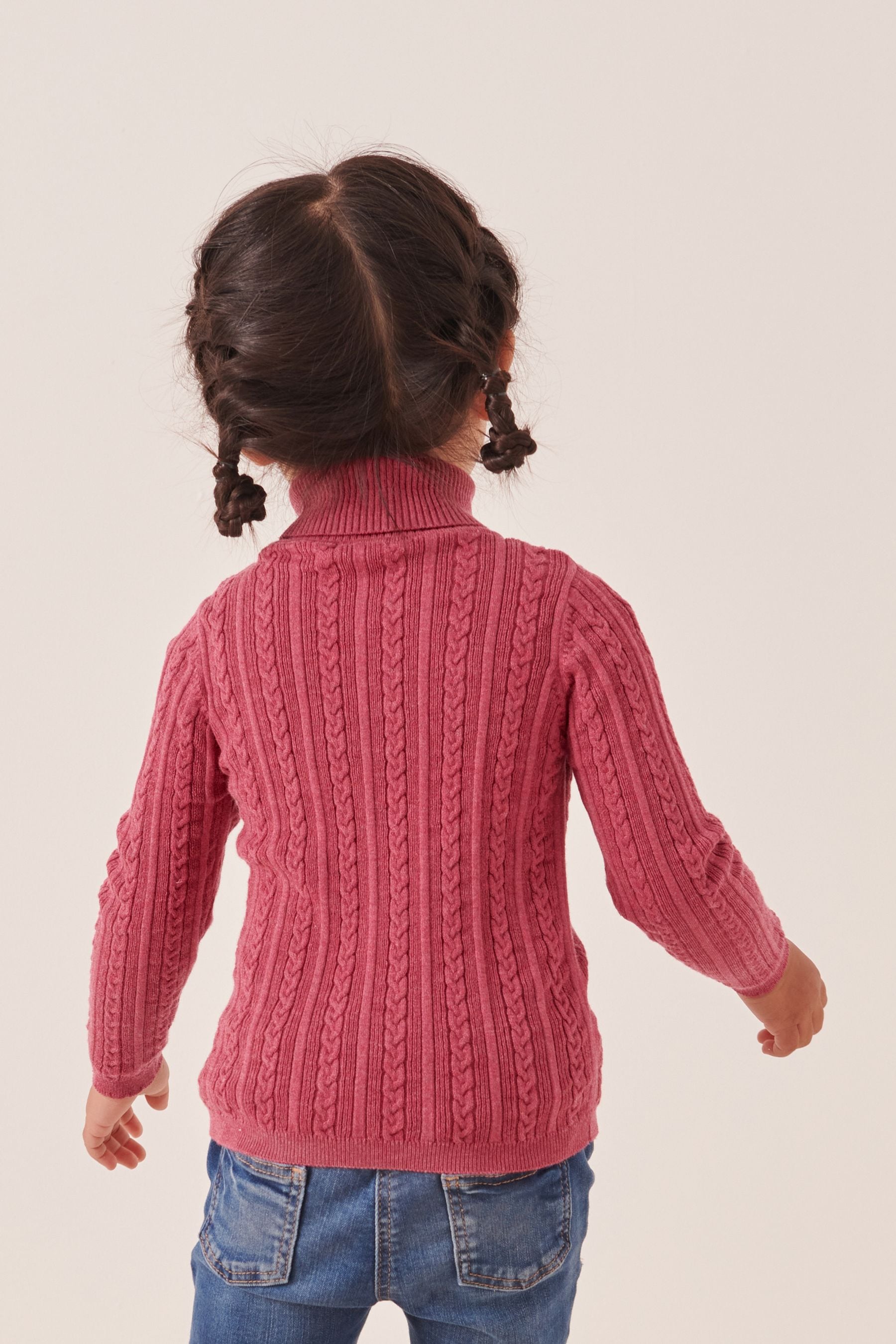 Raspberry Pink Roll Neck Jumper (3mths-7yrs)