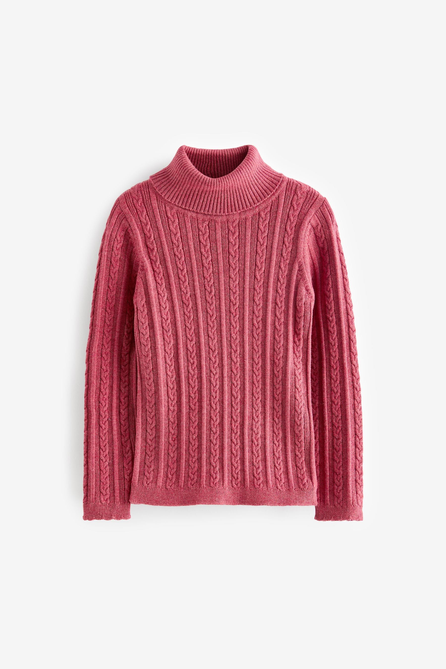 Raspberry Pink Roll Neck Jumper (3mths-7yrs)