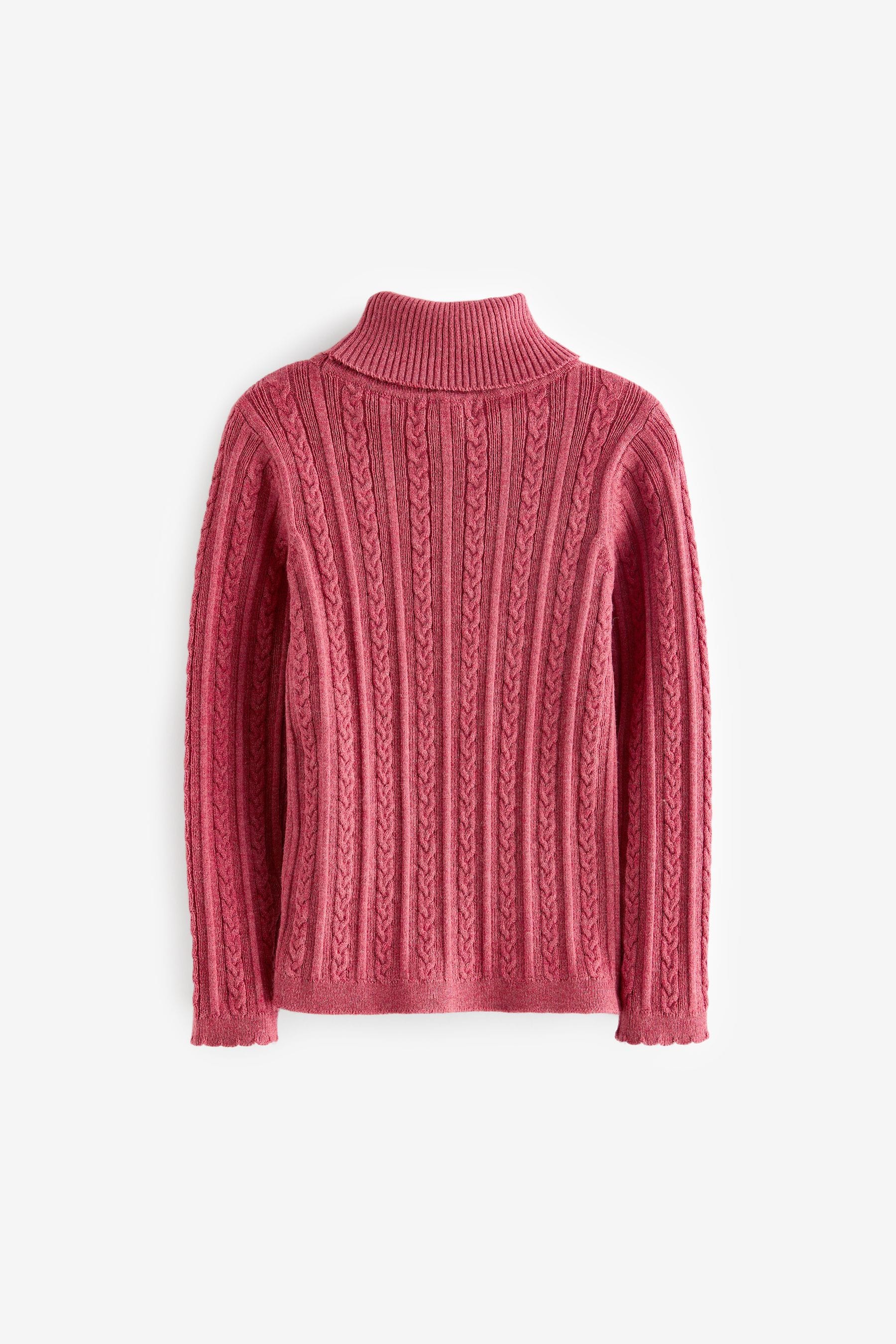 Raspberry Pink Roll Neck Jumper (3mths-7yrs)