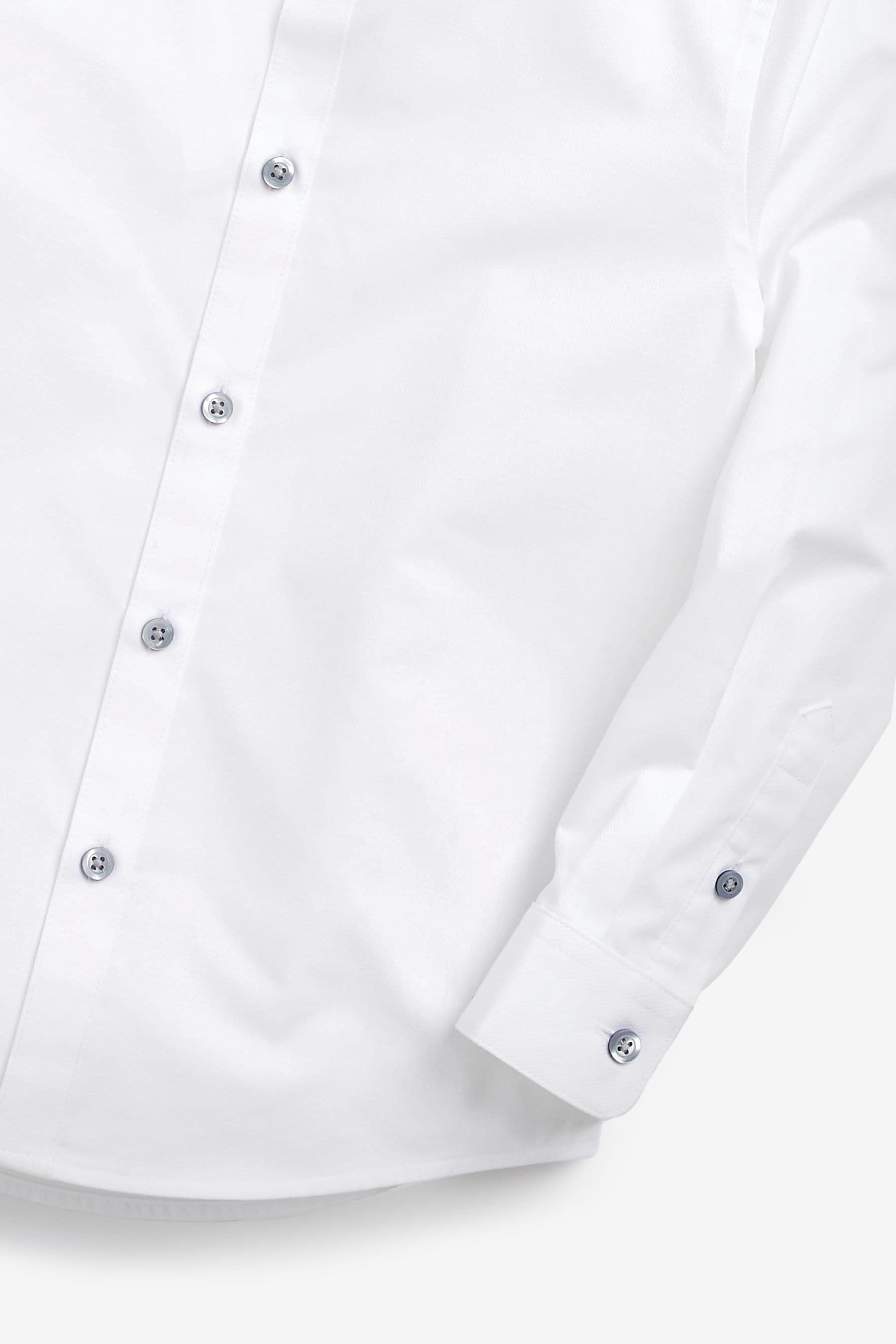 White Easy Care Grandad Collar Shirt (3-16yrs)