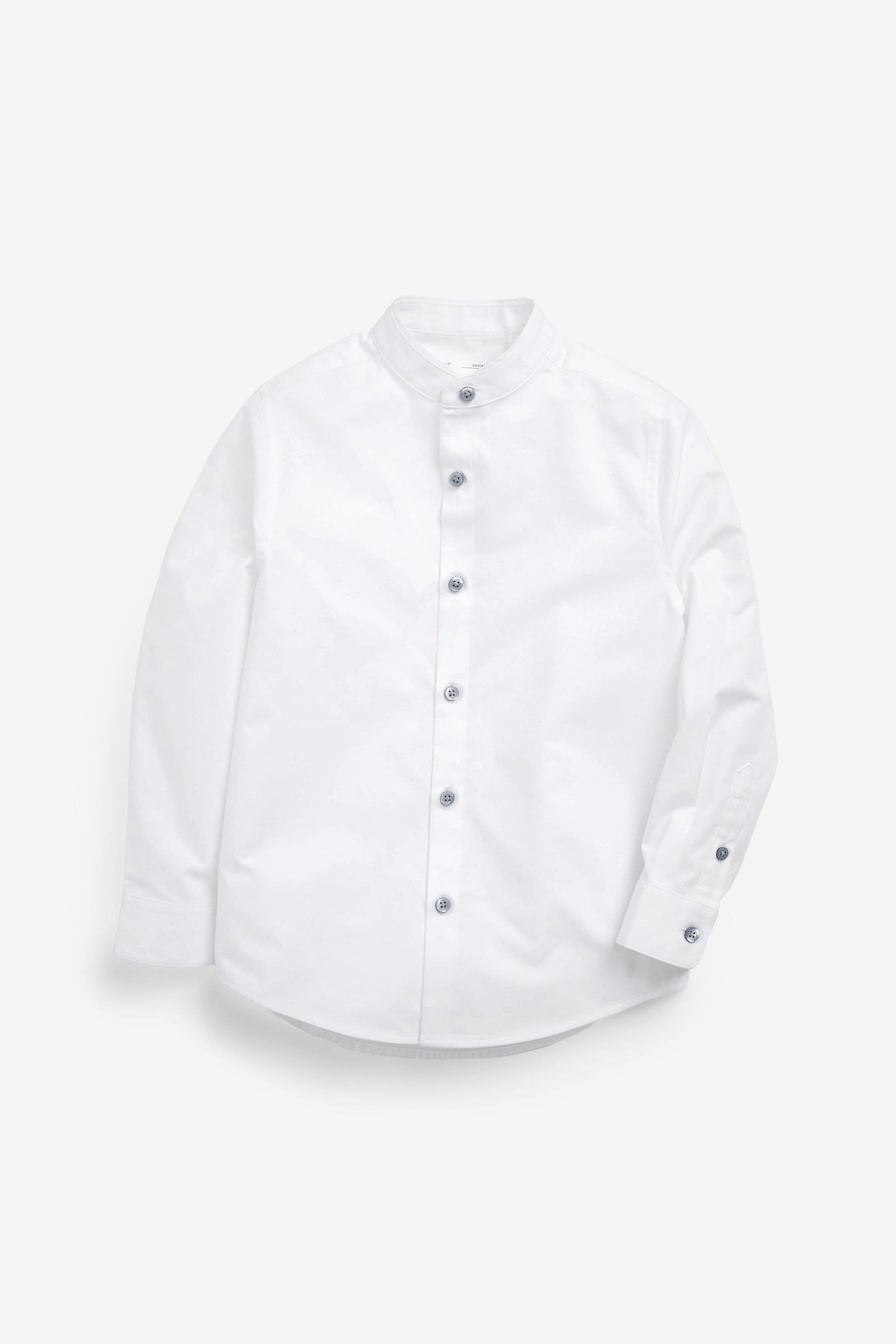 White Easy Care Grandad Collar Shirt (3-16yrs)