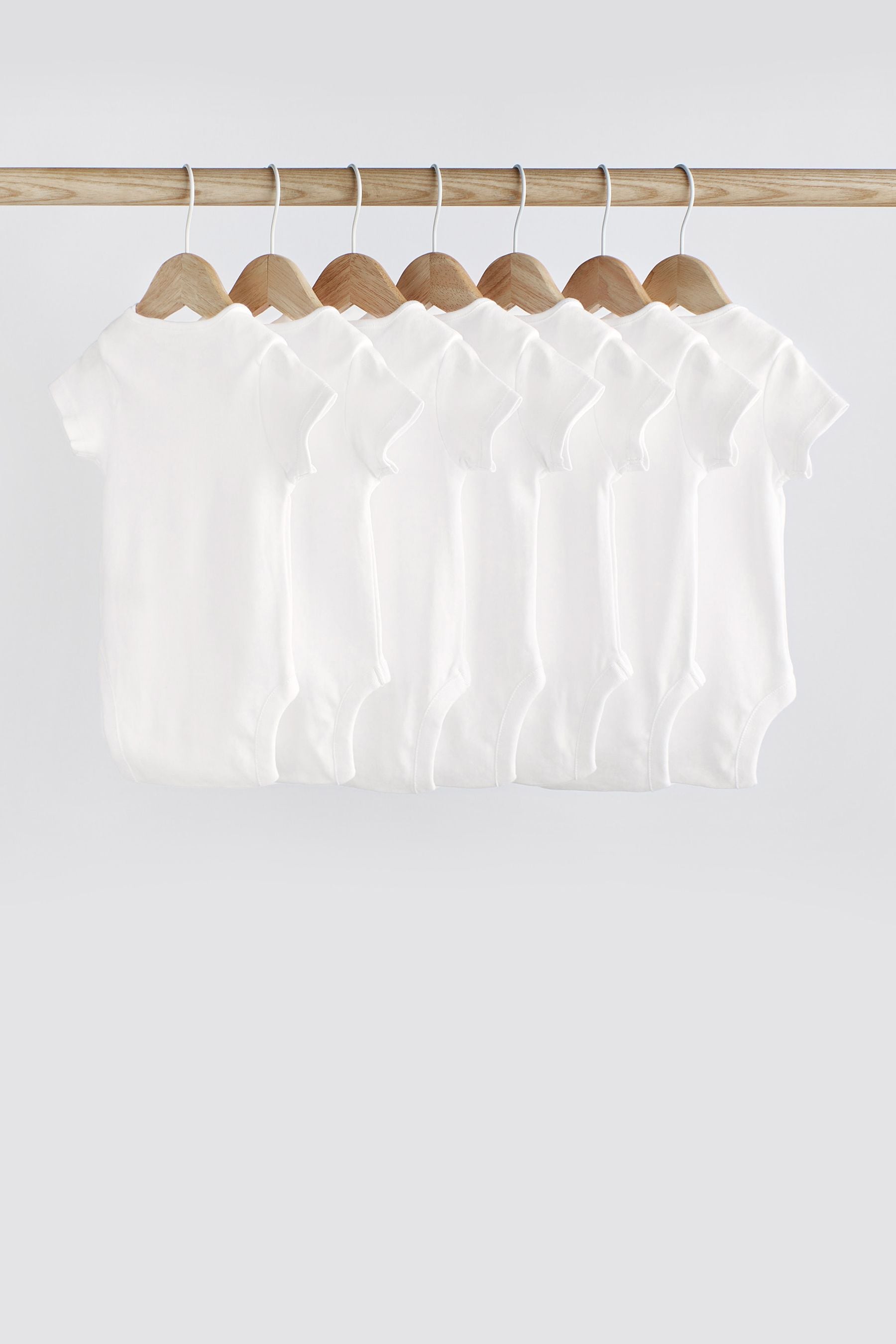 White Essential Baby Short Sleeve Bodysuits