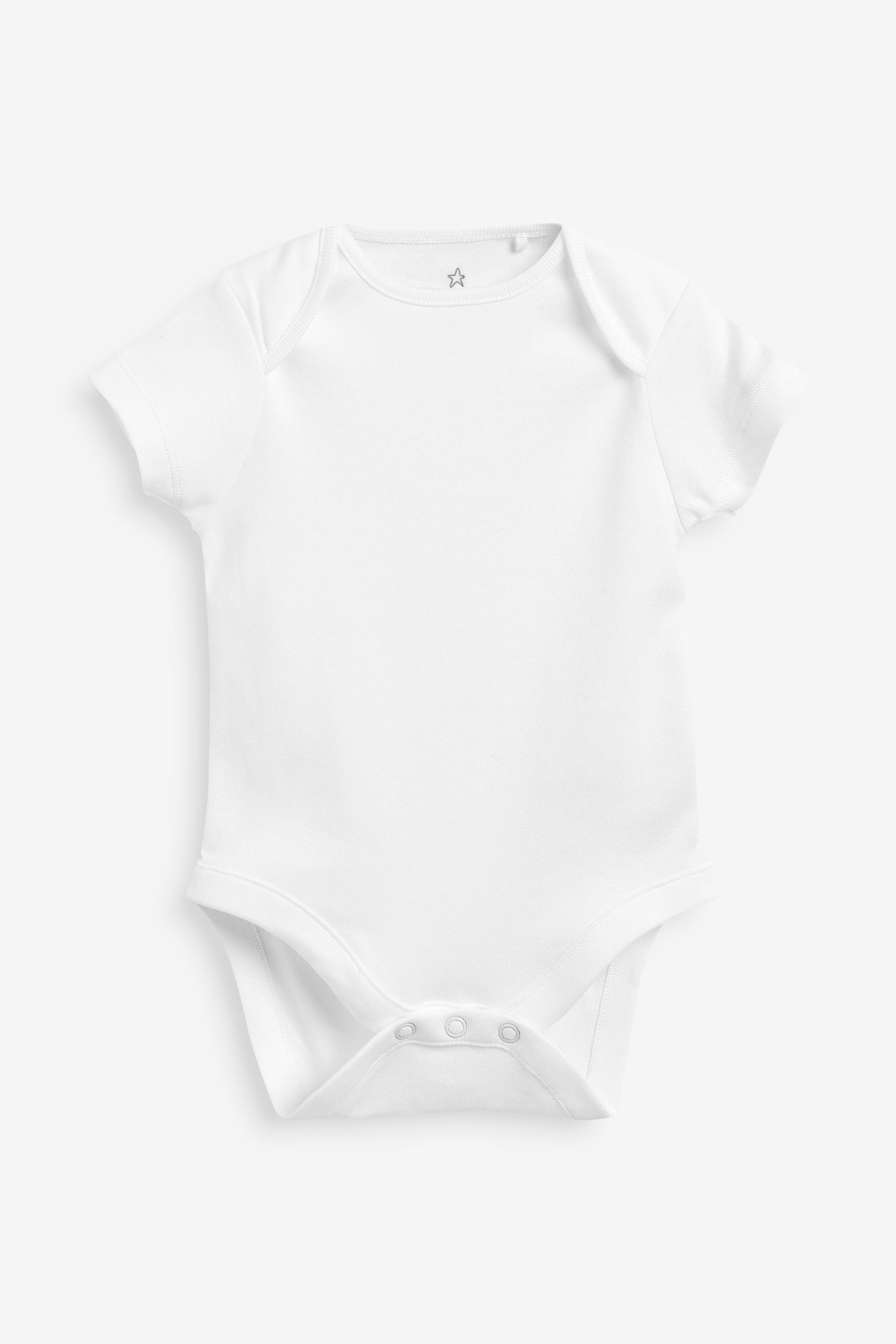 White Essential Baby Short Sleeve Bodysuits