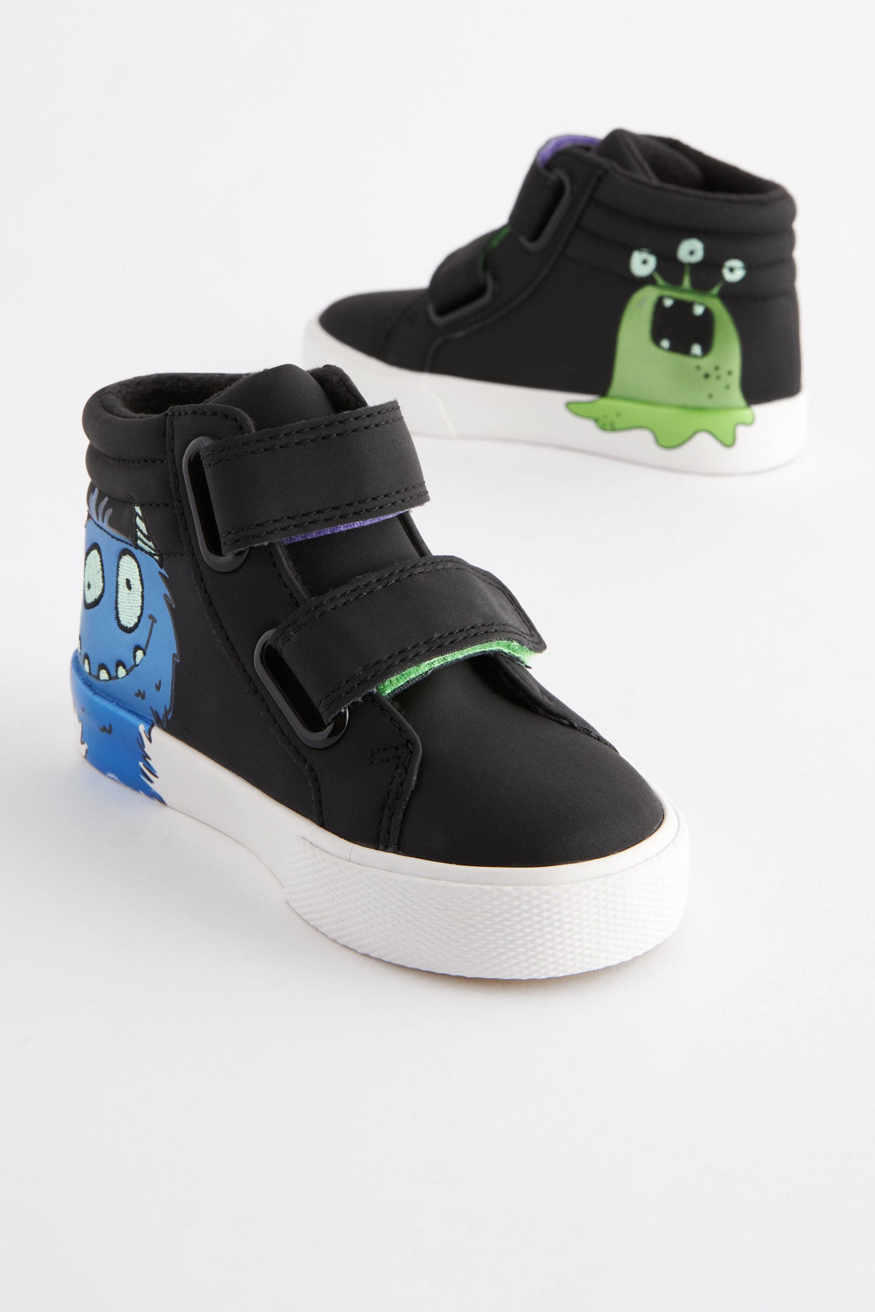 Black Glow In The Dark Monster Warm Lined Touch Fastening Boots