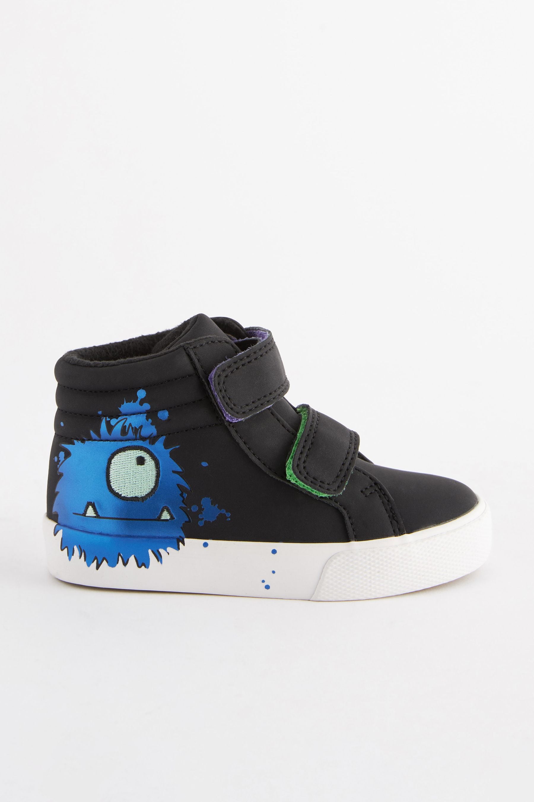 Black Glow In The Dark Monster Warm Lined Touch Fastening Boots