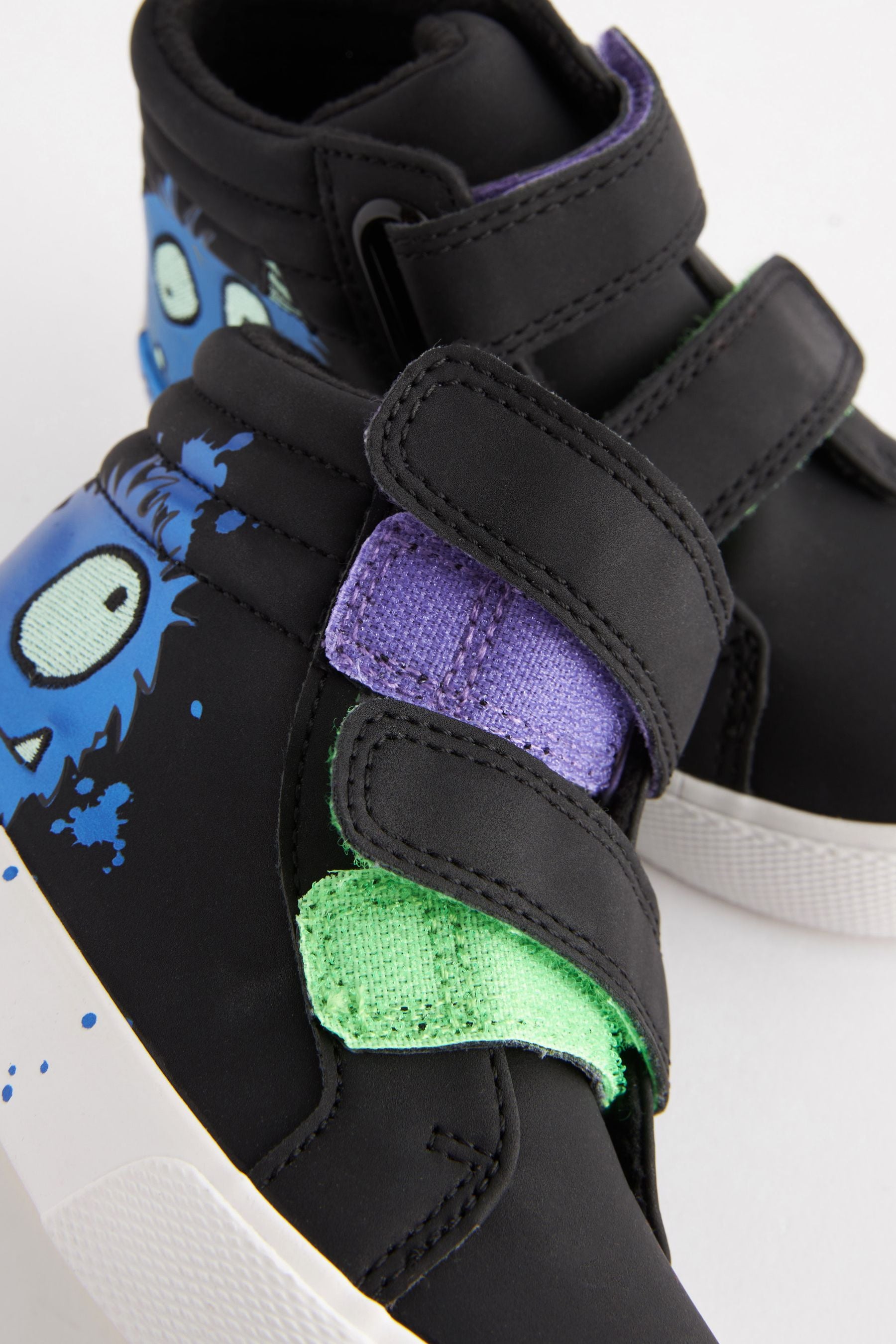 Black Glow In The Dark Monster Warm Lined Touch Fastening Boots