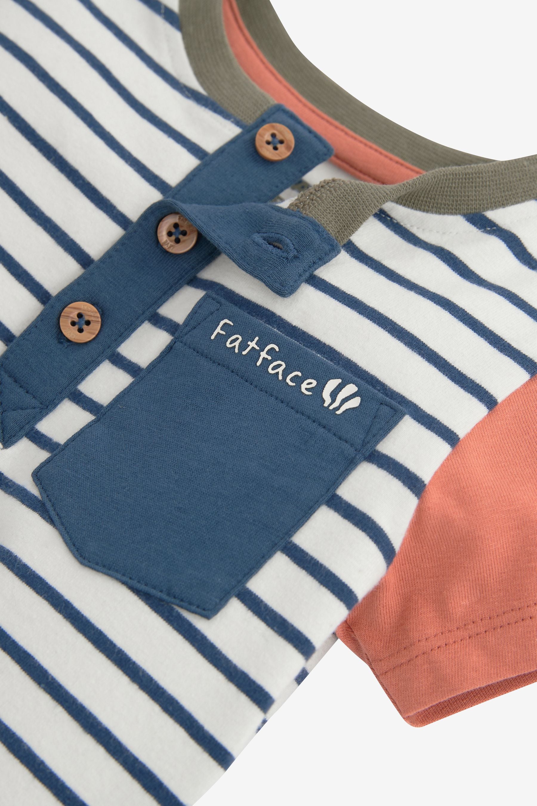 FatFace Baby Navy/White Crew Stripe Romper