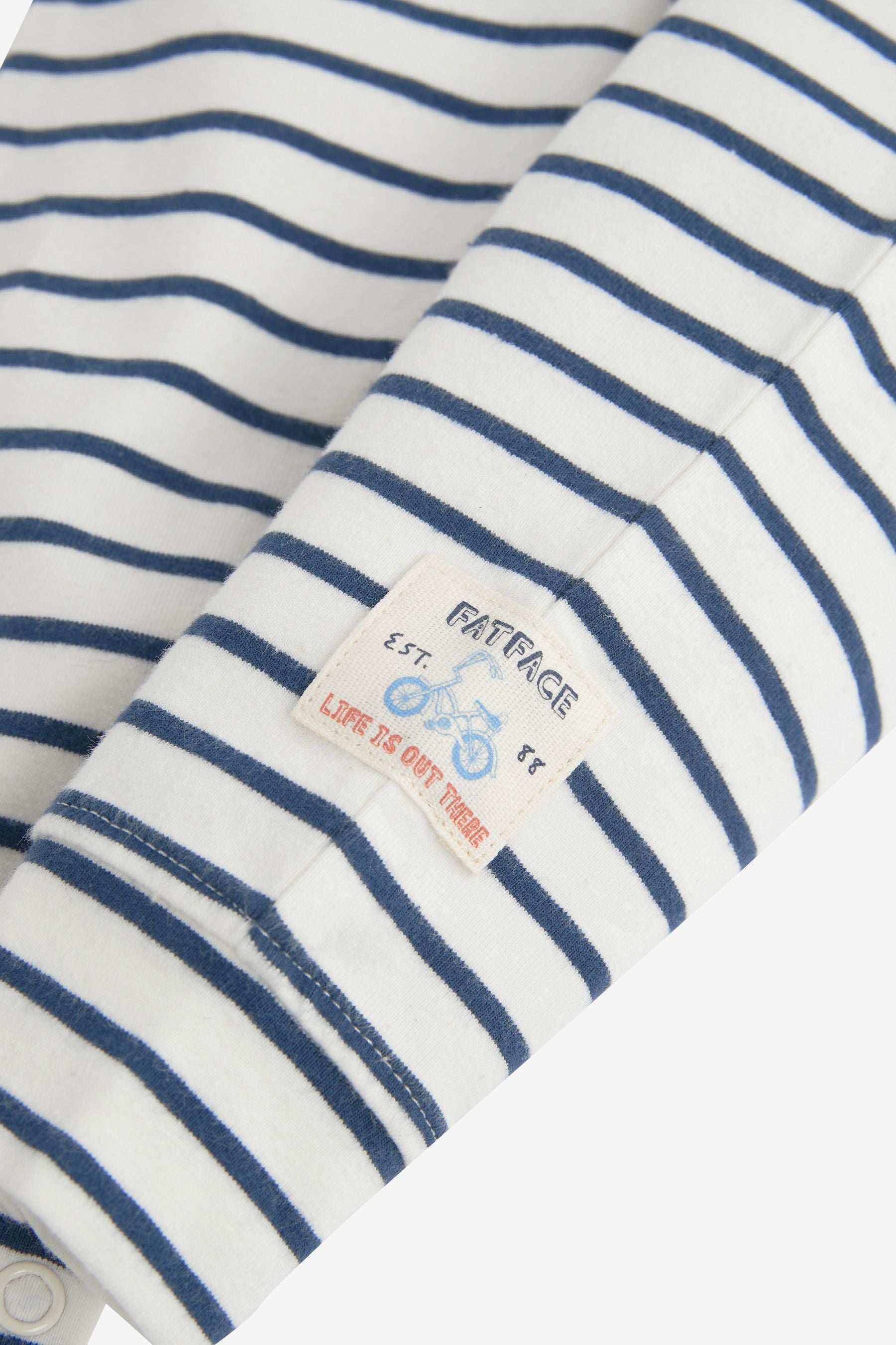 FatFace Baby Navy/White Crew Stripe Romper