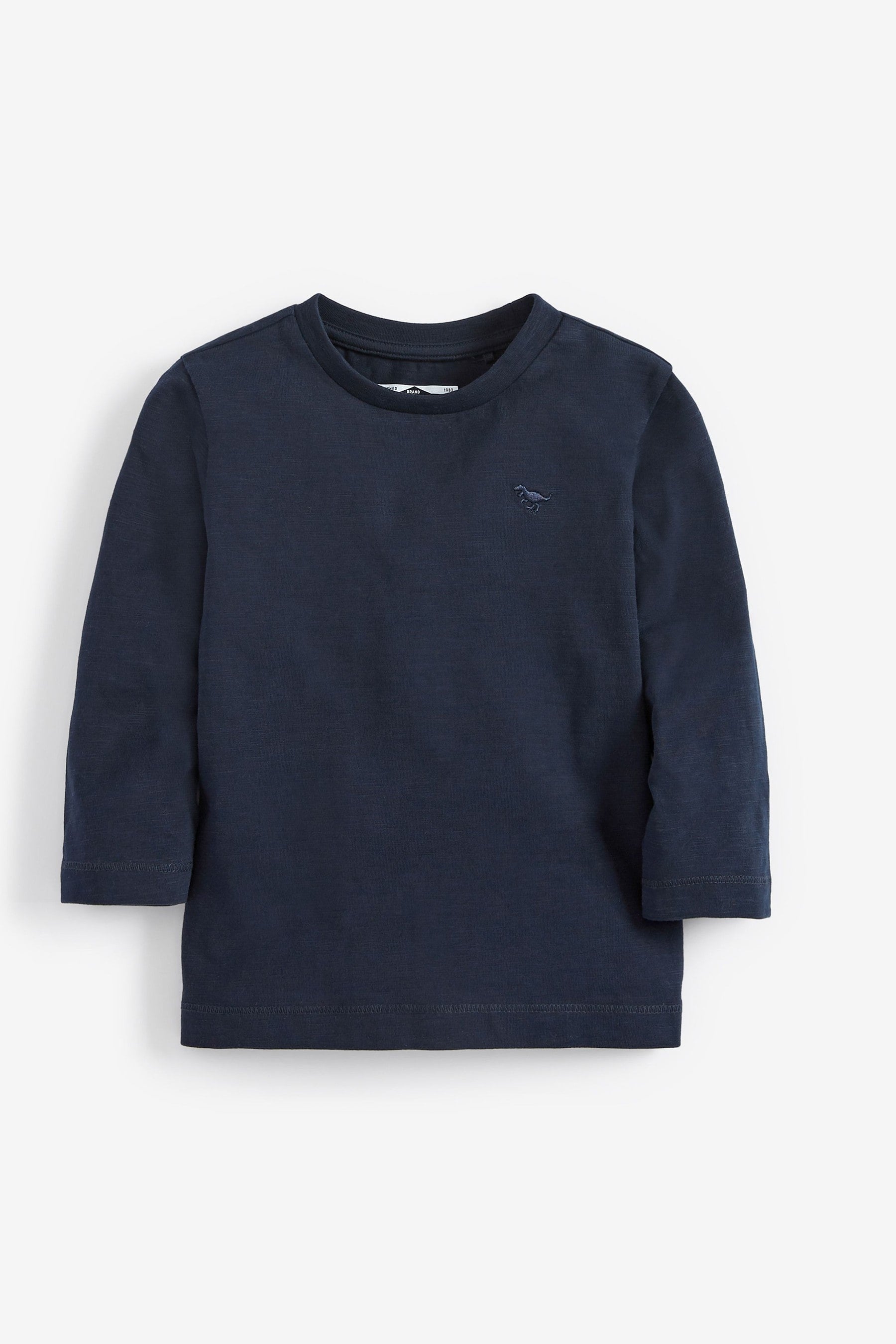 Navy Long Sleeve Plain T-Shirt (3mths-7yrs)