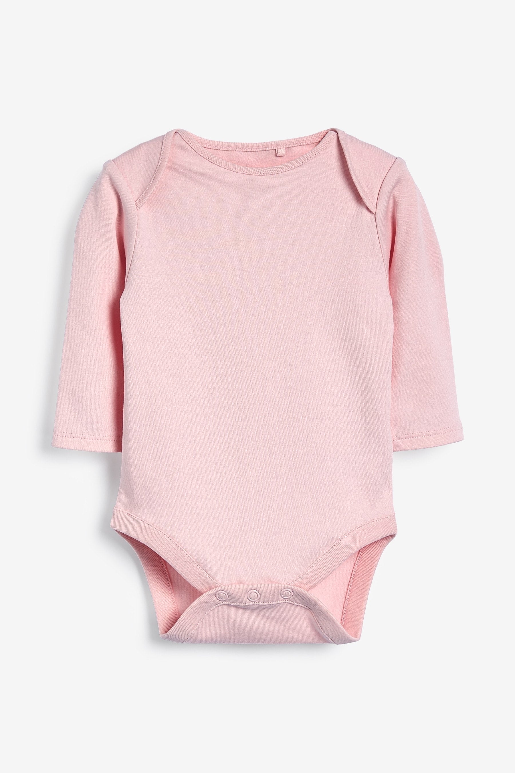 Pink/White Essential Long Sleeve Baby Bodysuits 5 Pack