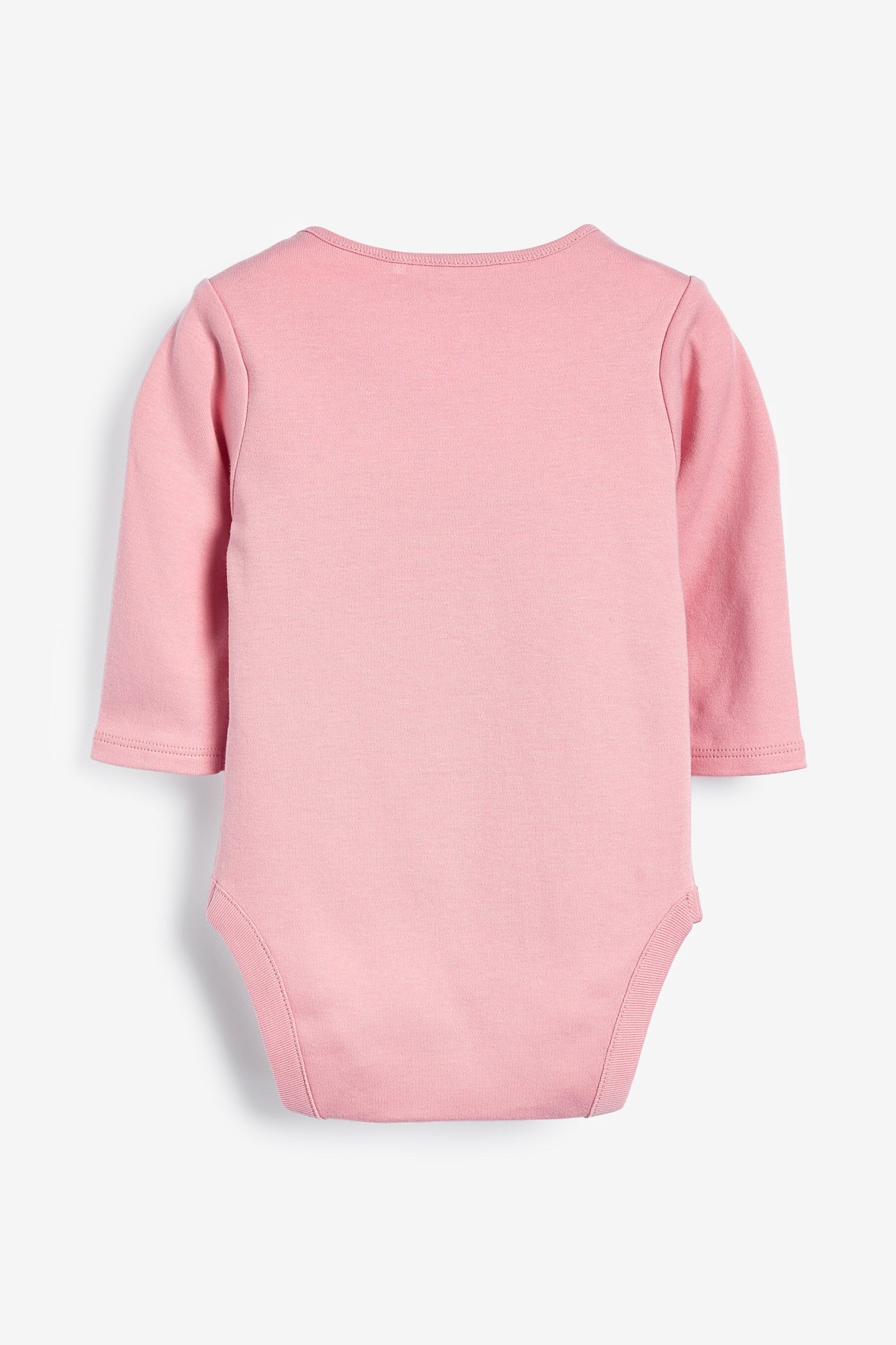 Pink/White Essential Long Sleeve Baby Bodysuits 5 Pack