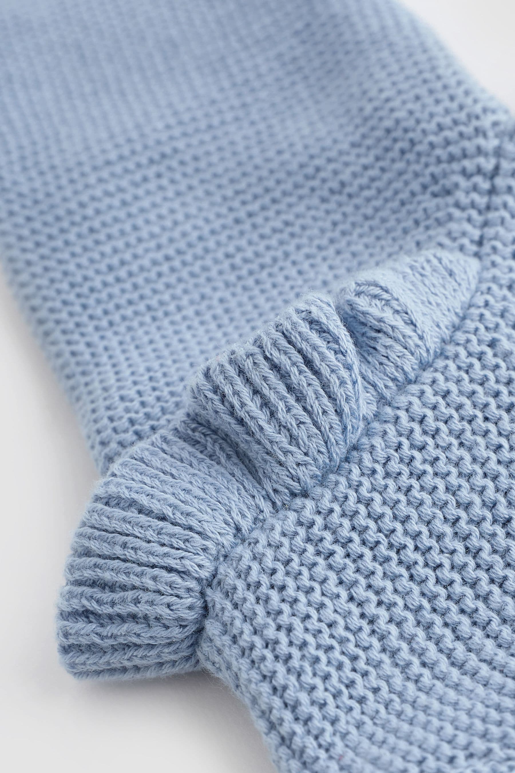 Blue Baby Frill Shoulder Knitted Cardigan (0mths-2yrs)