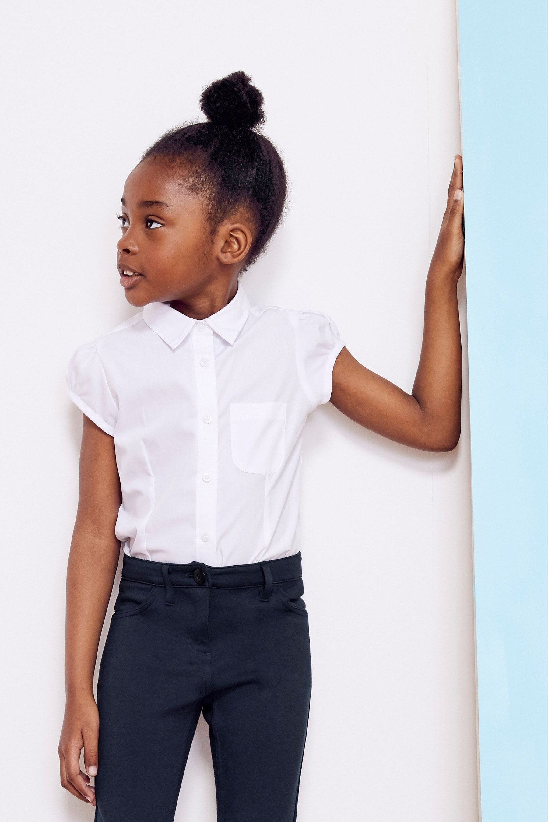 White Puff Sleeve School Blouse (3-16yrs)