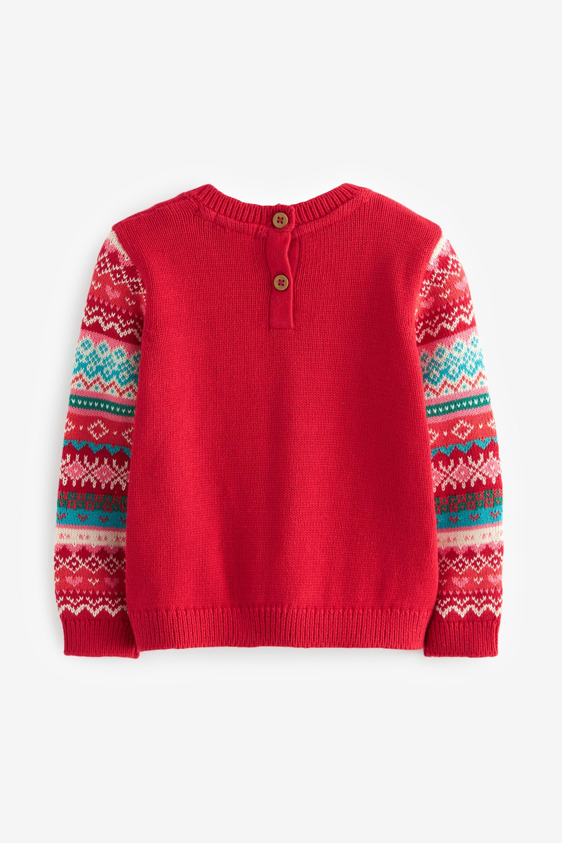 Red Deer Fairisle Pattern Jumper (3mths-7yrs)