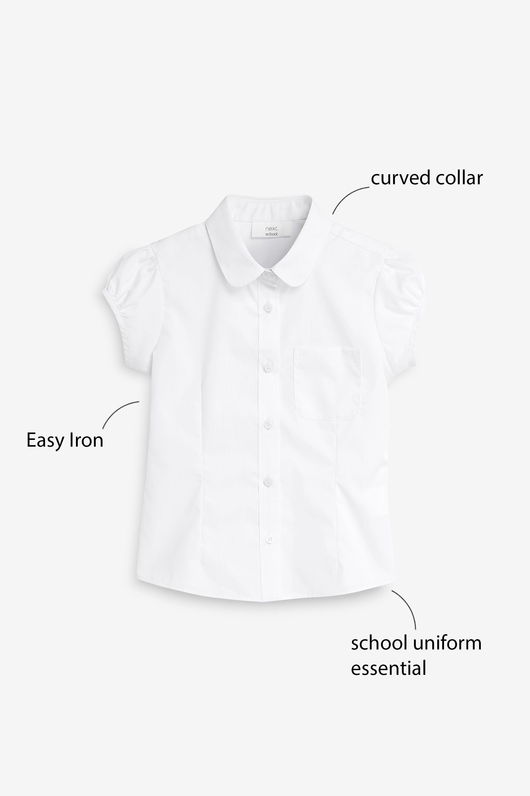 White Puff Sleeve School Blouse (3-16yrs)