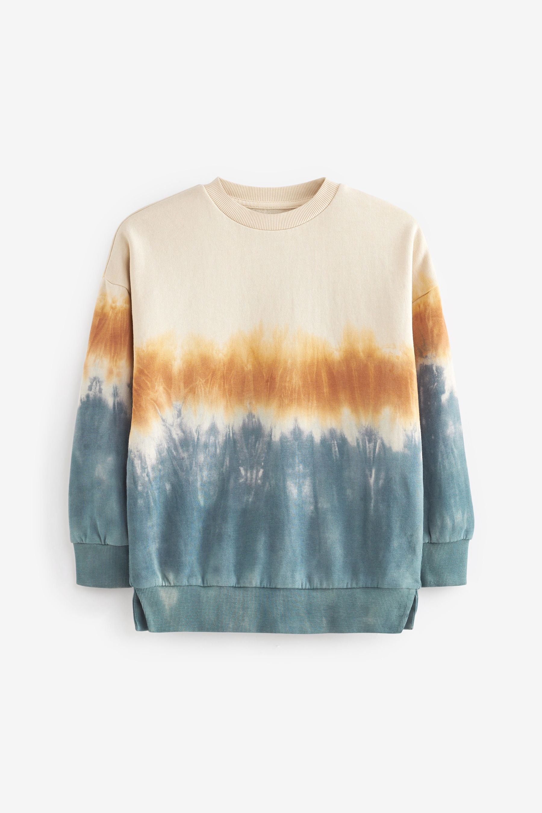 Stone/Blue Tie dye Crew Sweatshirt (3-16yrs)