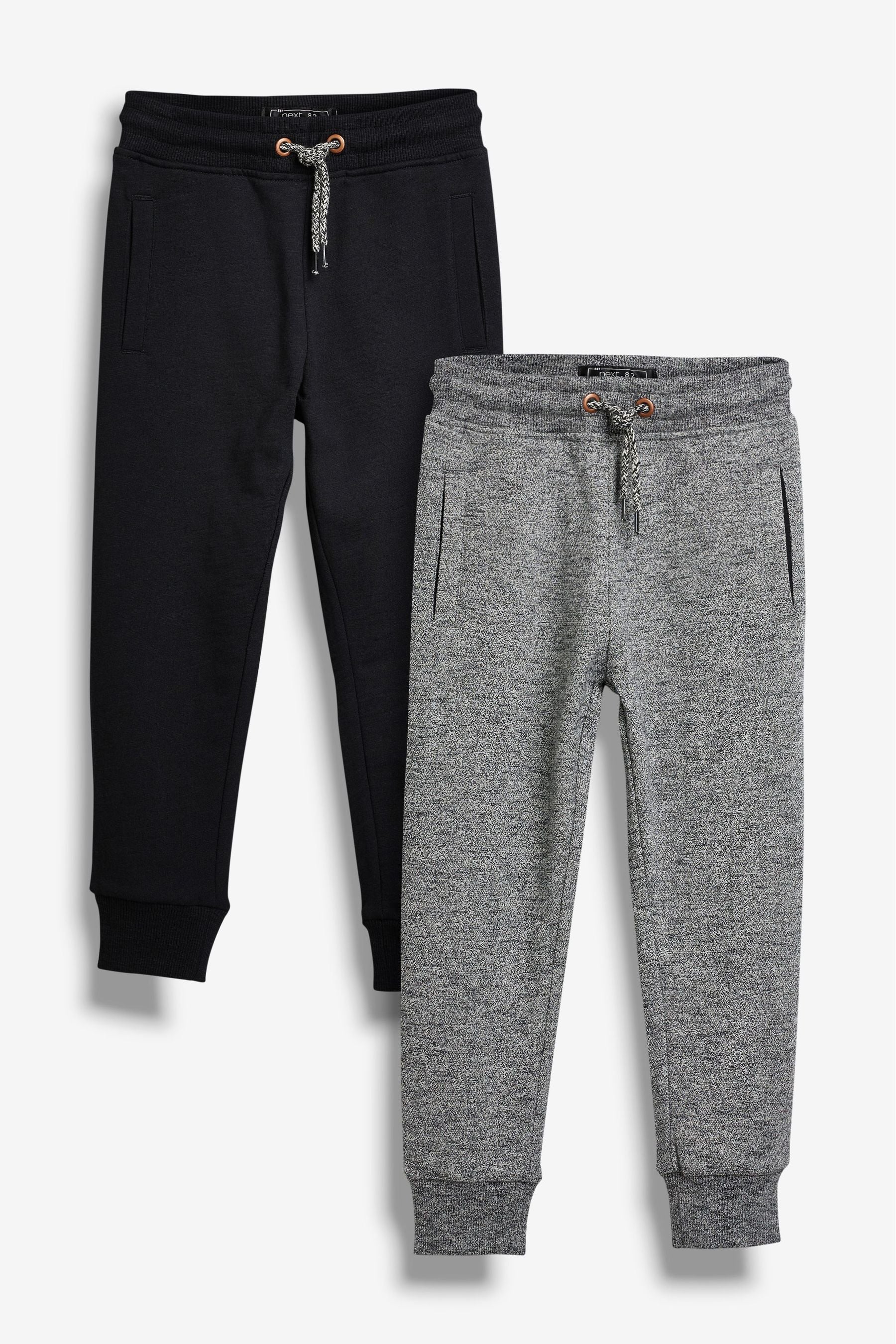 Black/Grey Cotton Rich 2 Pack Joggers (3-16yrs)