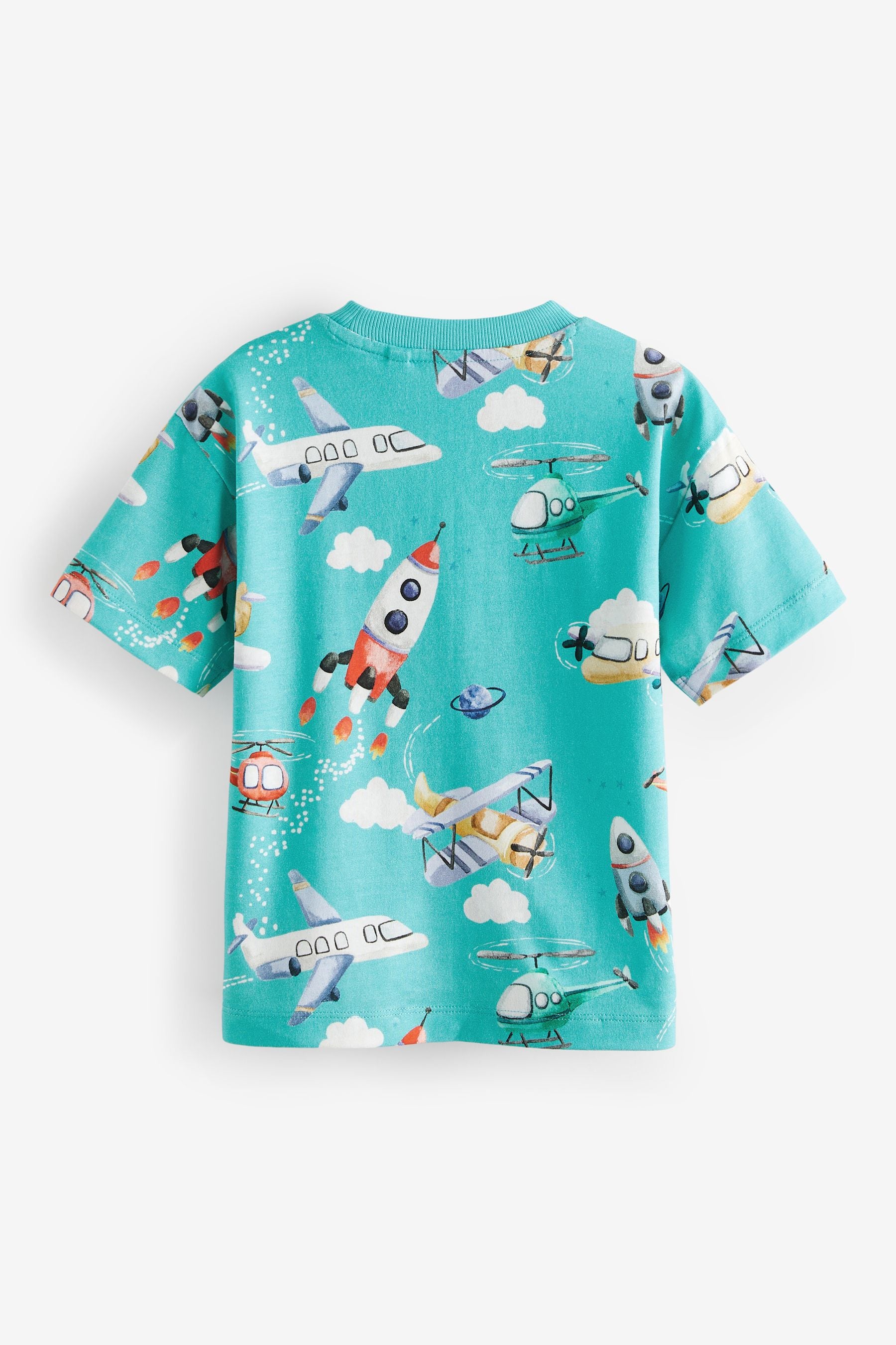 Blue All-Over Print Short Sleeve T-Shirt (3mths-7yrs)