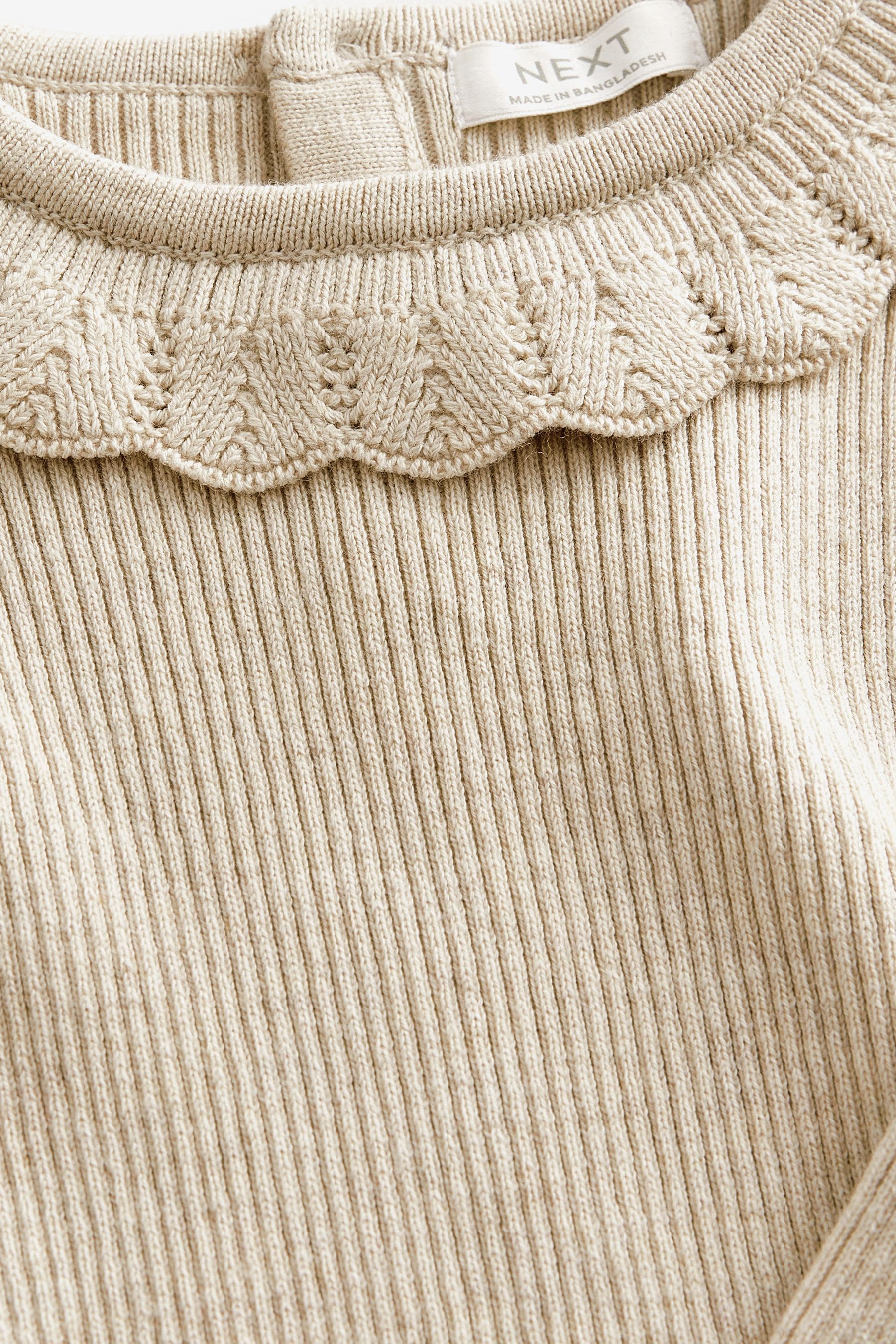 Ecru Cream Marl Frill Neck Jumper (3mths-7yrs)