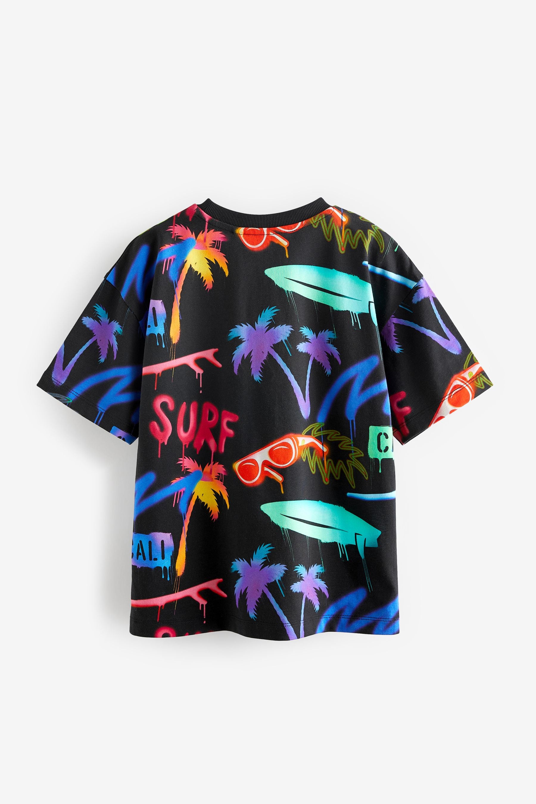 Black Graffiti All-Over Print Short Sleeve T-Shirt (3-16yrs)