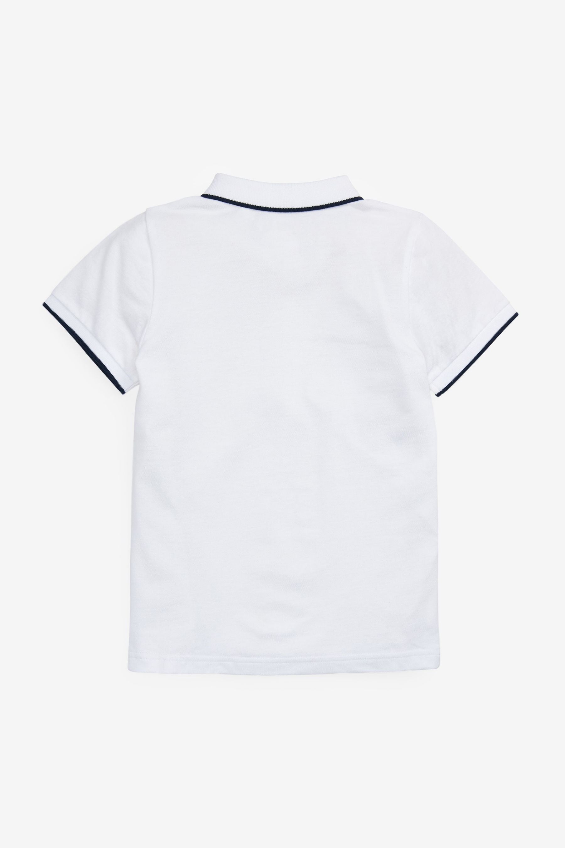 White Short Sleeve Polo Shirt (3-16yrs)