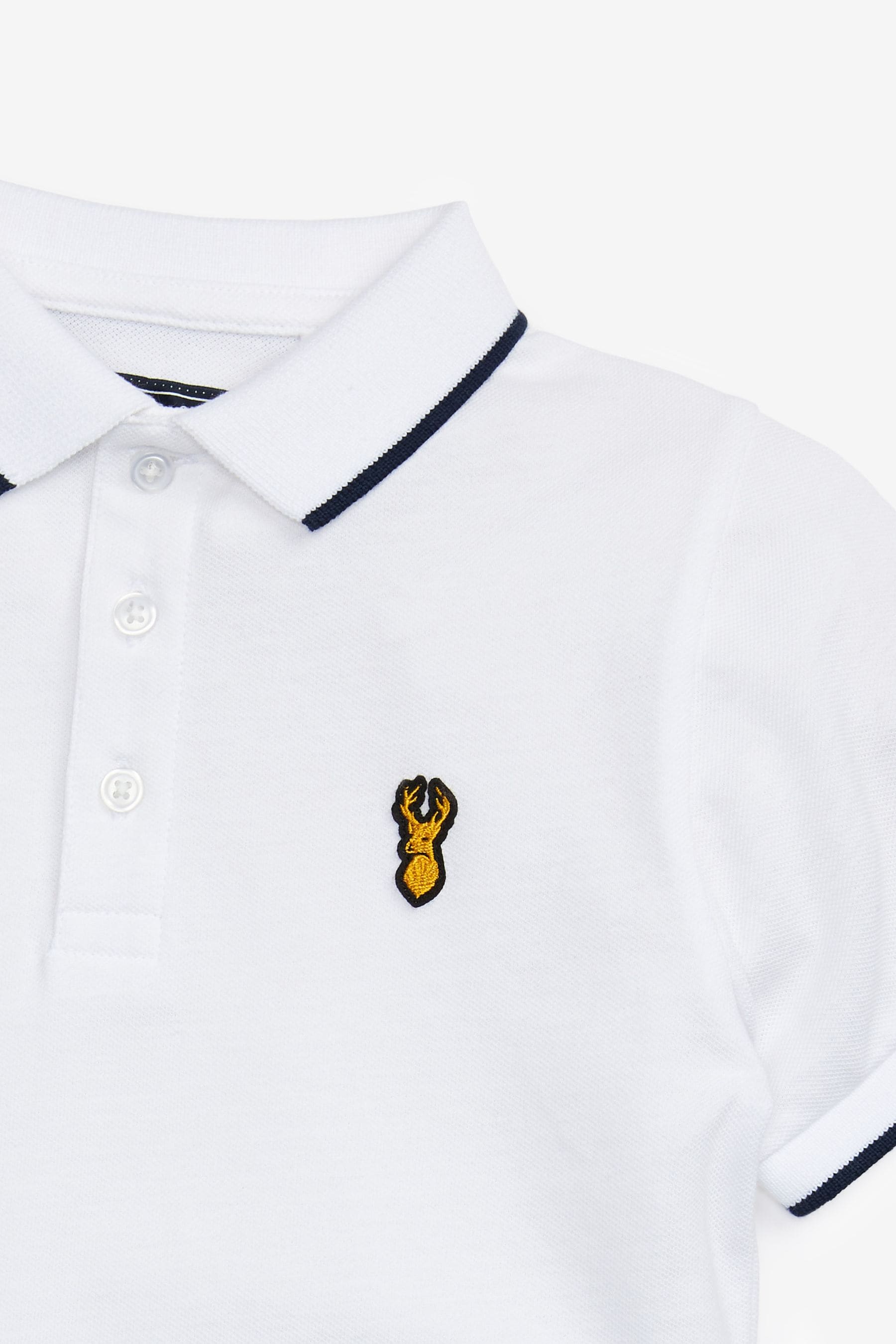 White Short Sleeve Polo Shirt (3-16yrs)