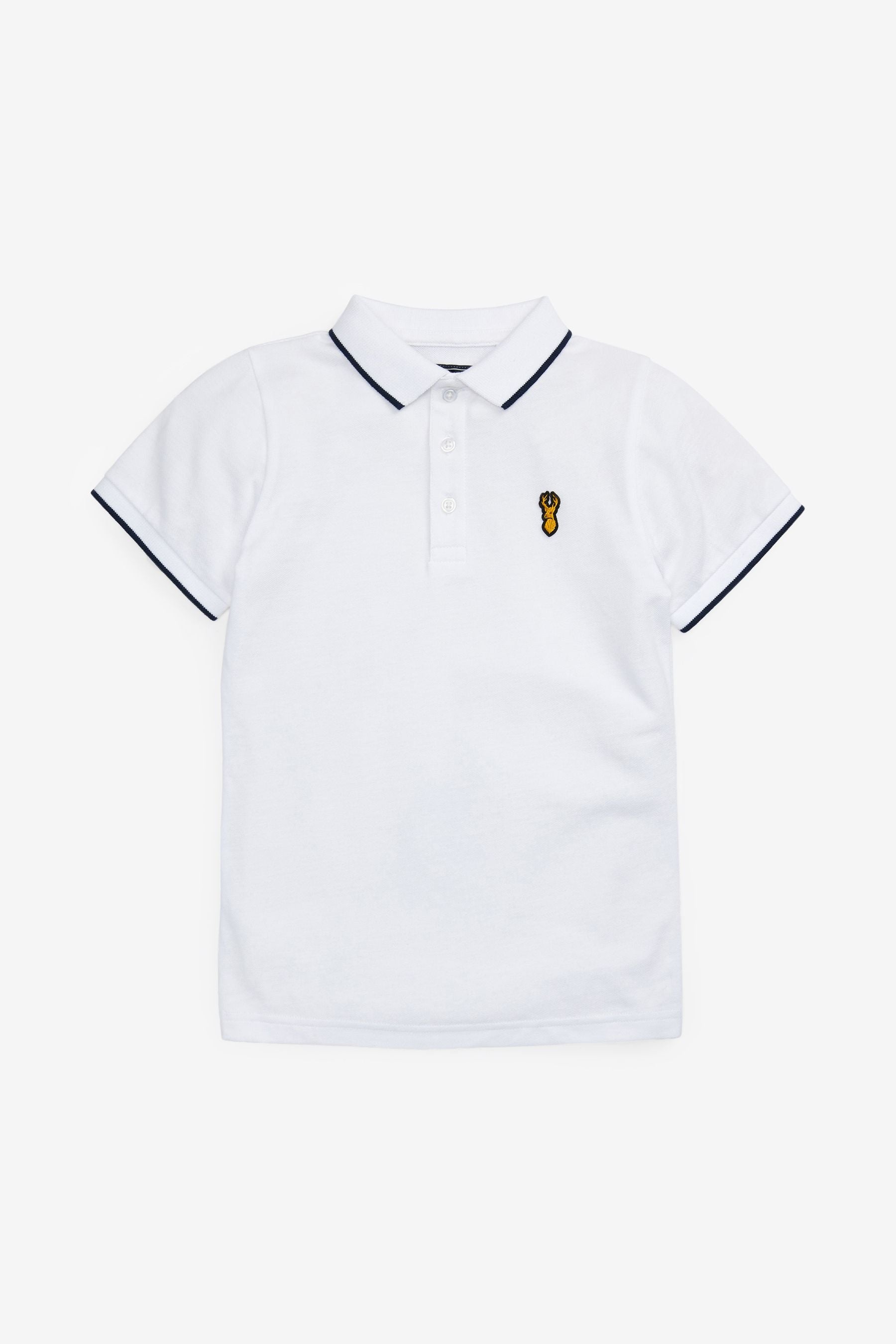 White Short Sleeve Polo Shirt (3-16yrs)