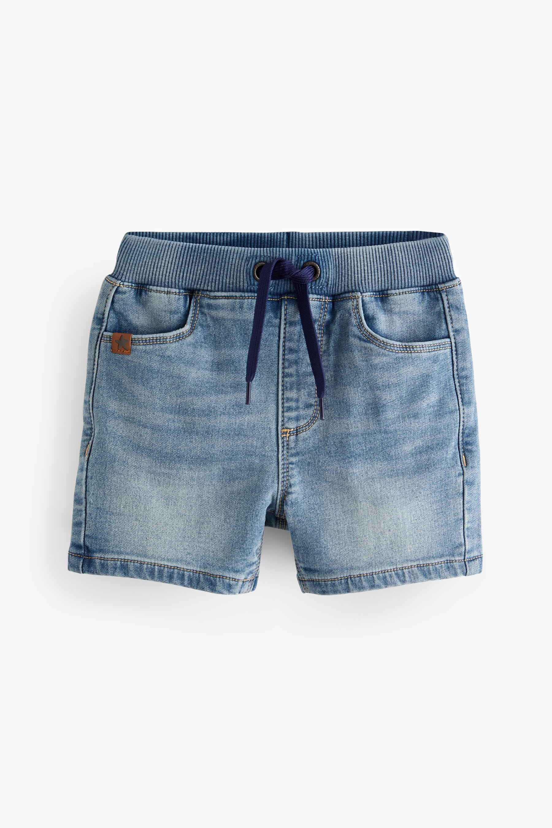 Mid Blue Jersey Denim Pull-On Shorts (3mths-7yrs)