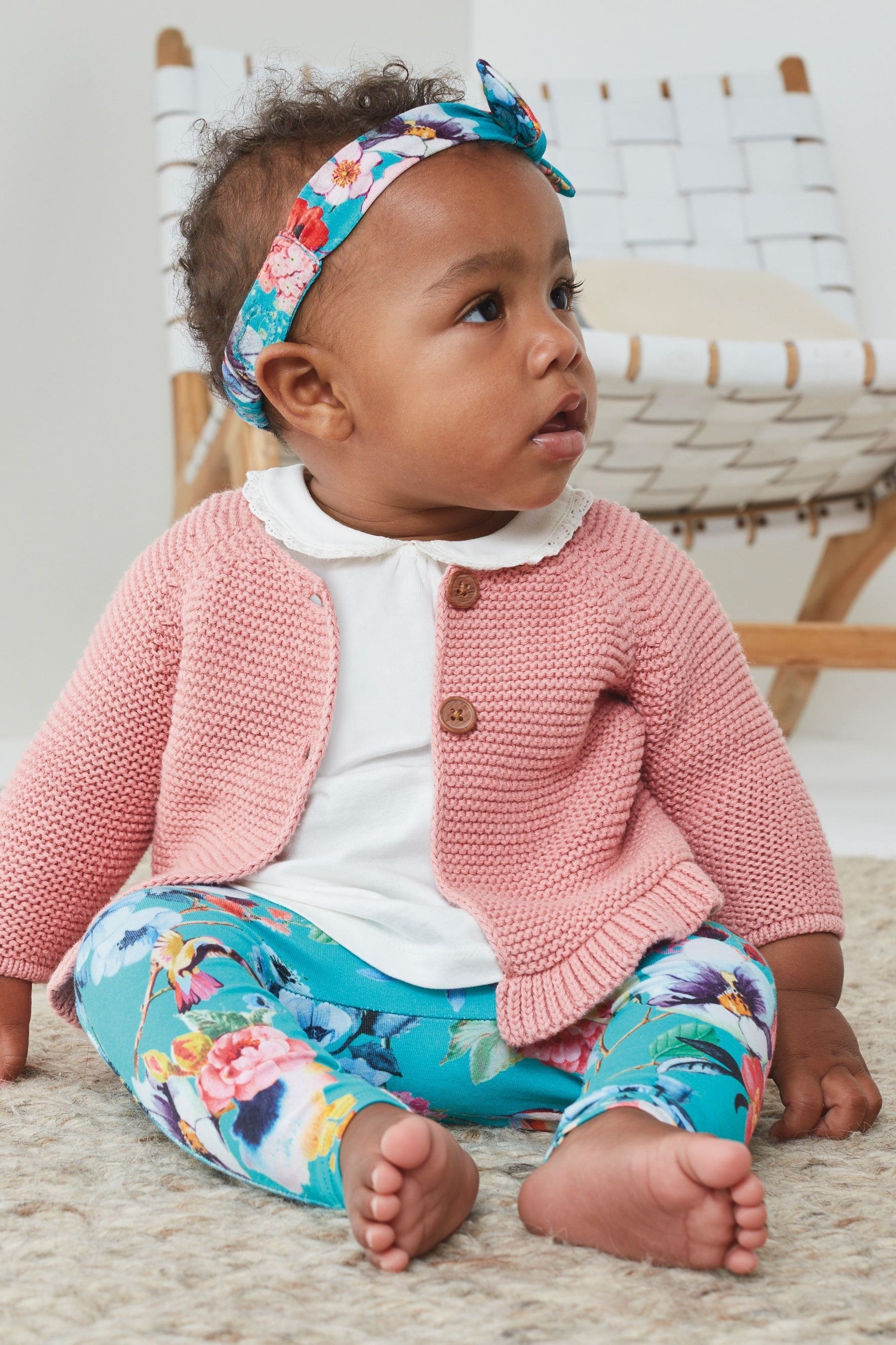 Pink Baby Frill Hem Cardigan (0mths-2yrs)