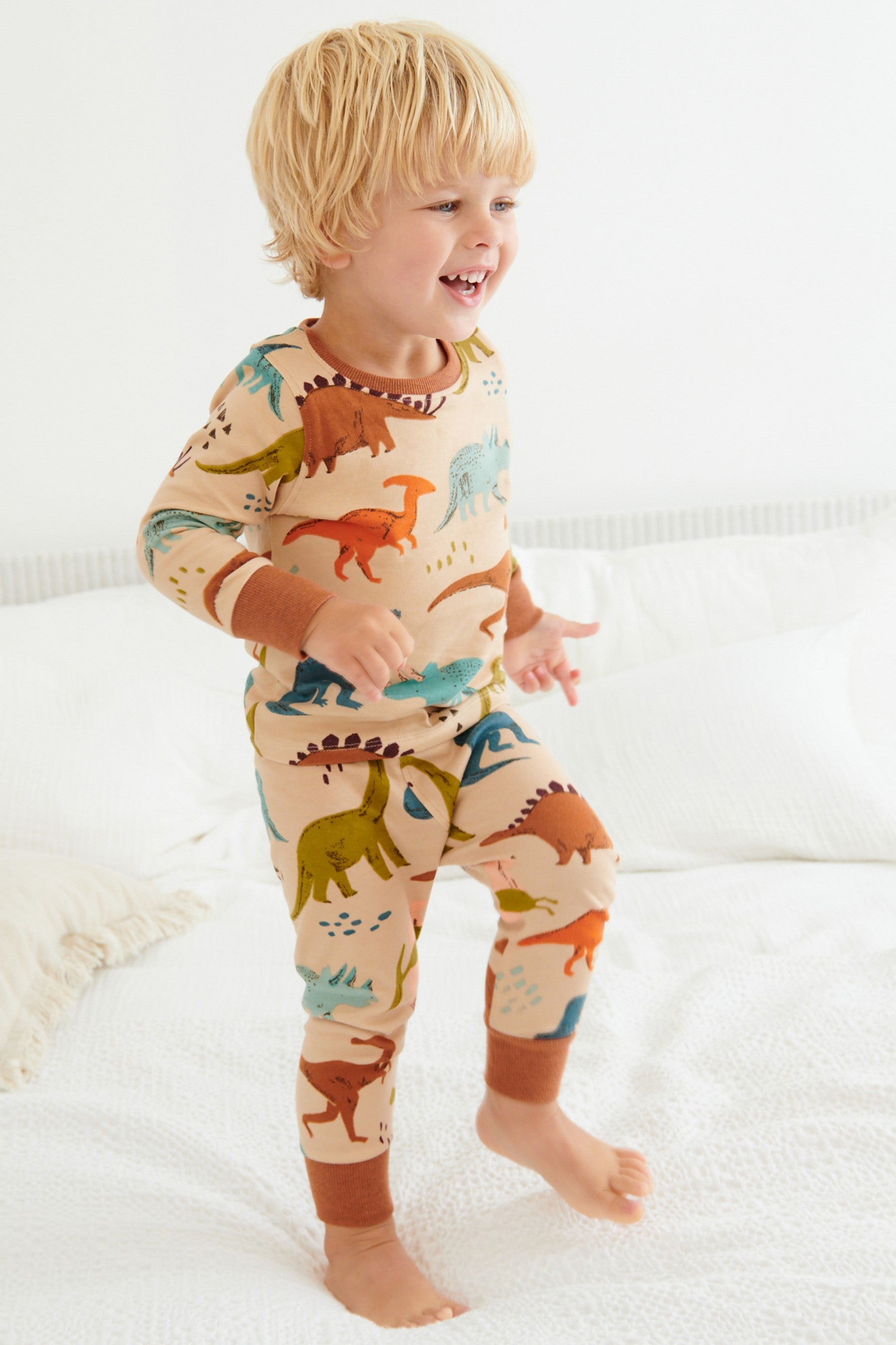 Teal/Blue Dino 3 Pack Snuggle Pyjamas (9mths-12yrs)